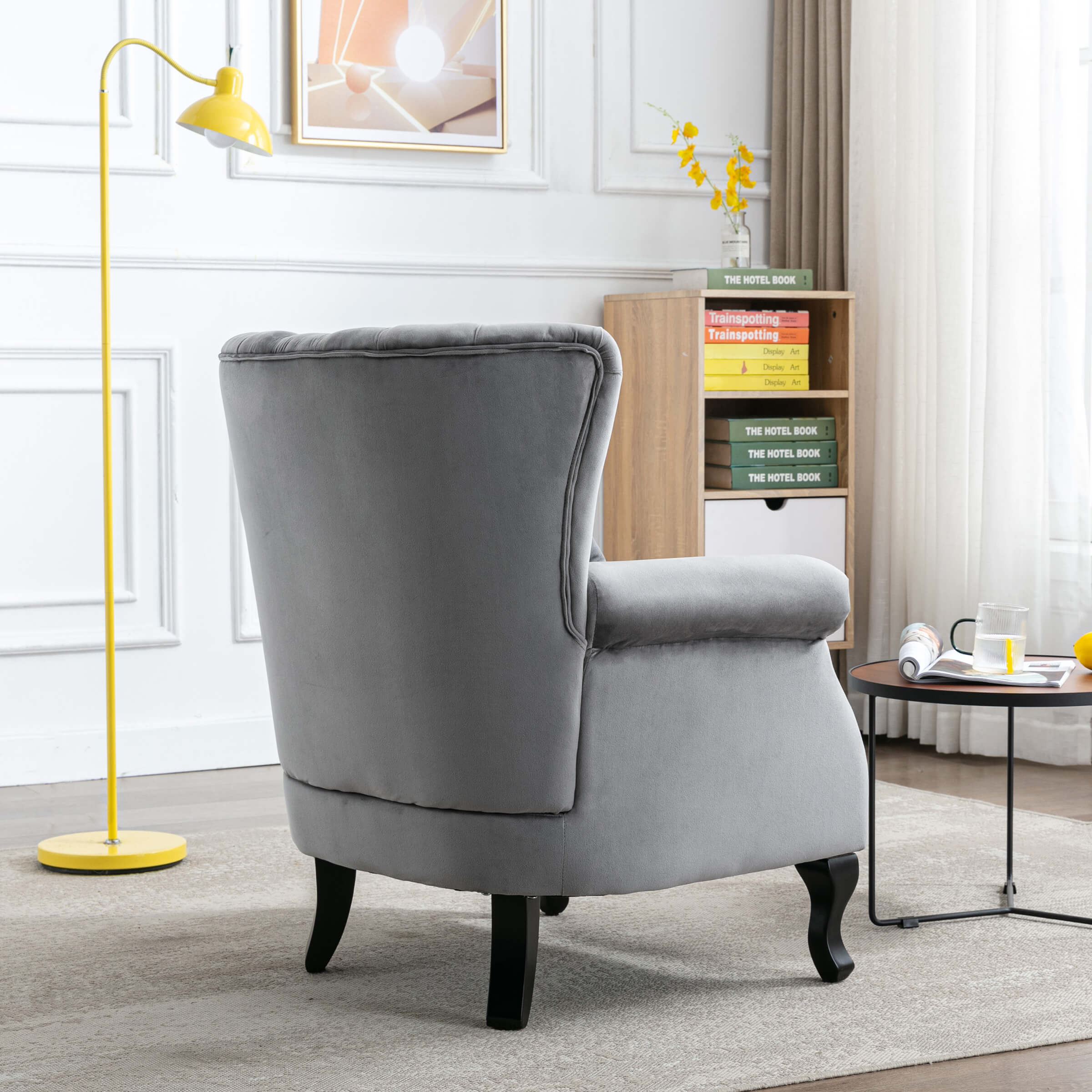 Kmax Wingback Nail-Head Velvet Accent Chair 1 PCS - X904AC