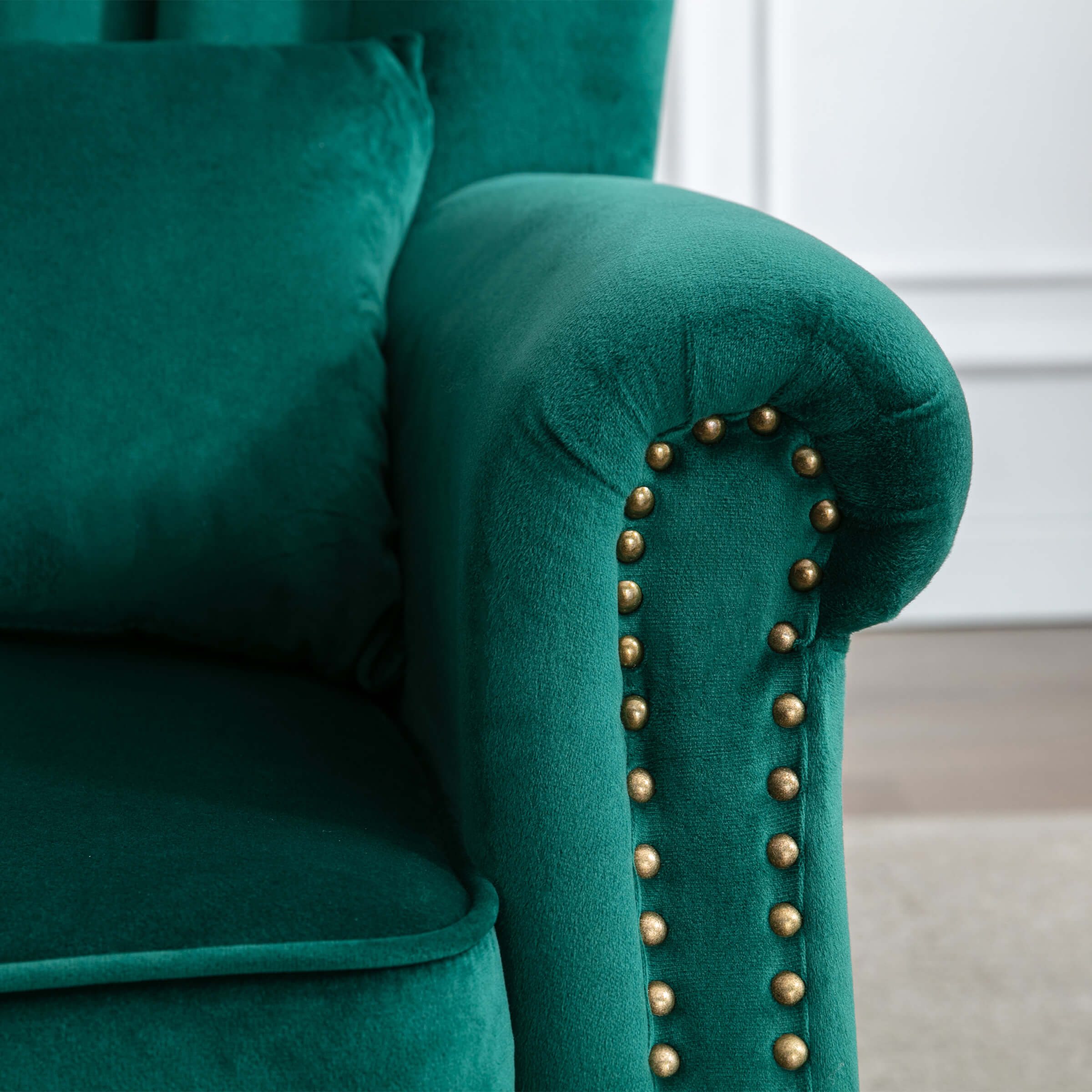 Kmax Wingback Nail-Head Velvet Accent Chair 1 PCS - X904AC