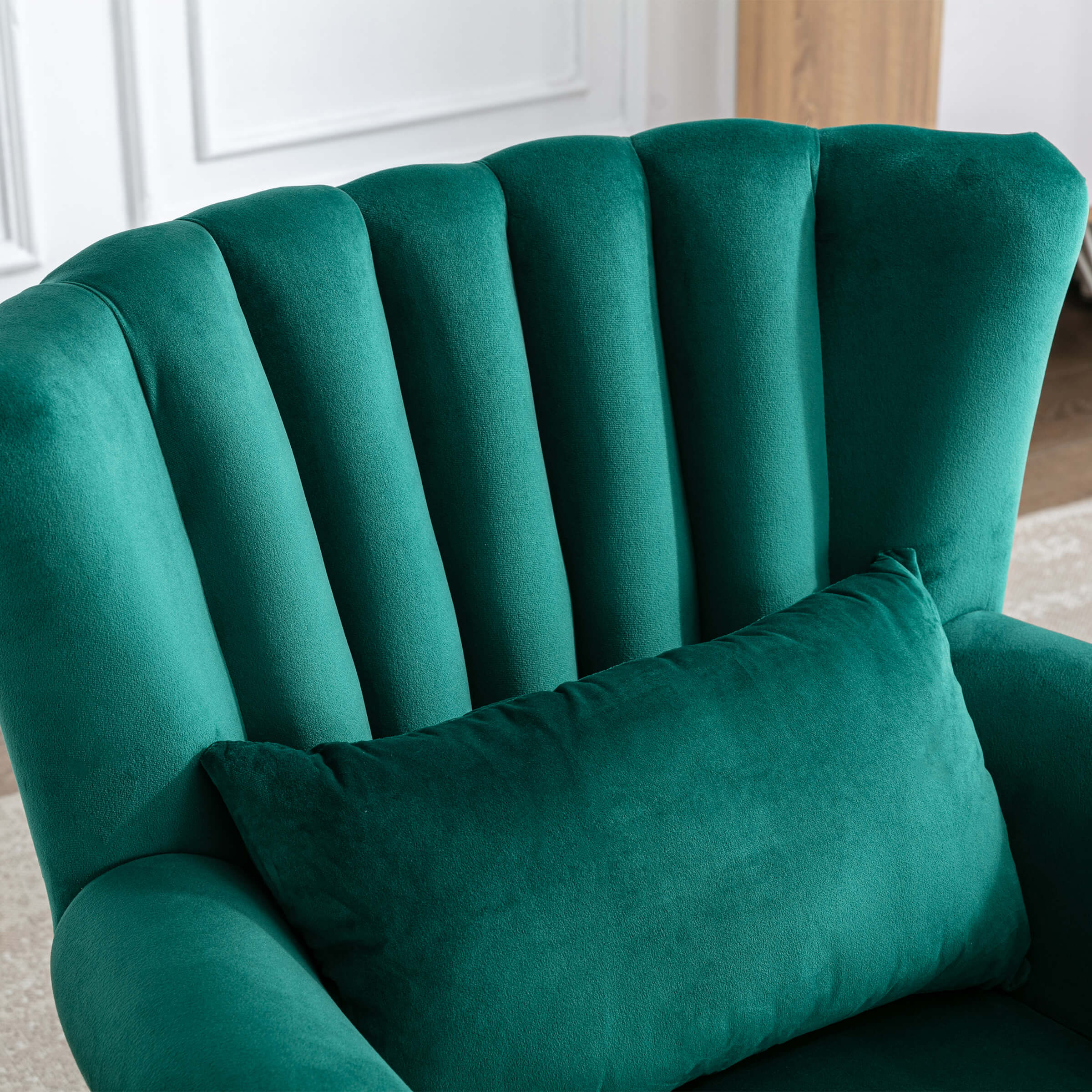 Kmax Wingback Nail-Head Velvet Accent Chair 1 PCS - X904AC