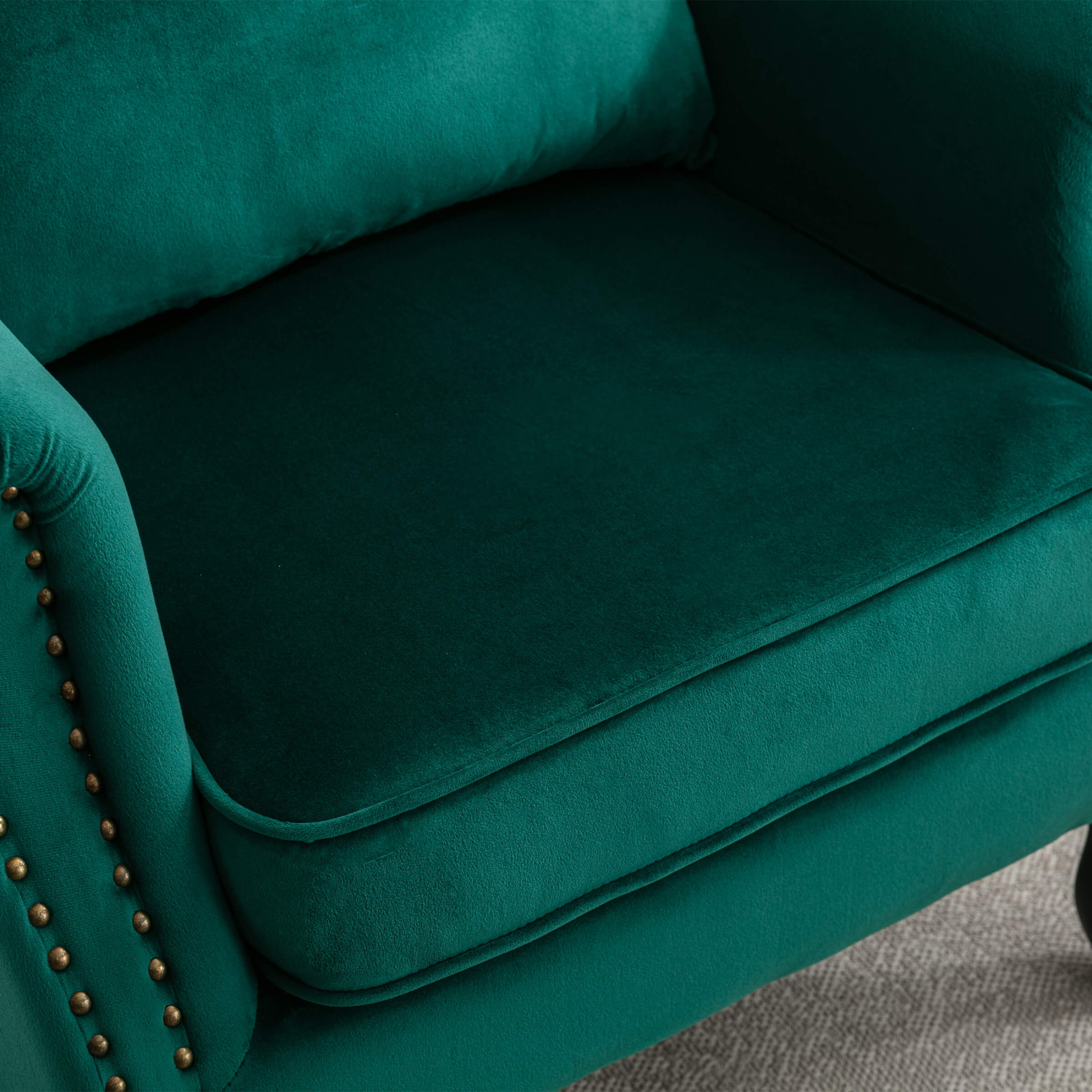 Kmax Wingback Nail-Head Velvet Accent Chair 1 PCS - X904AC