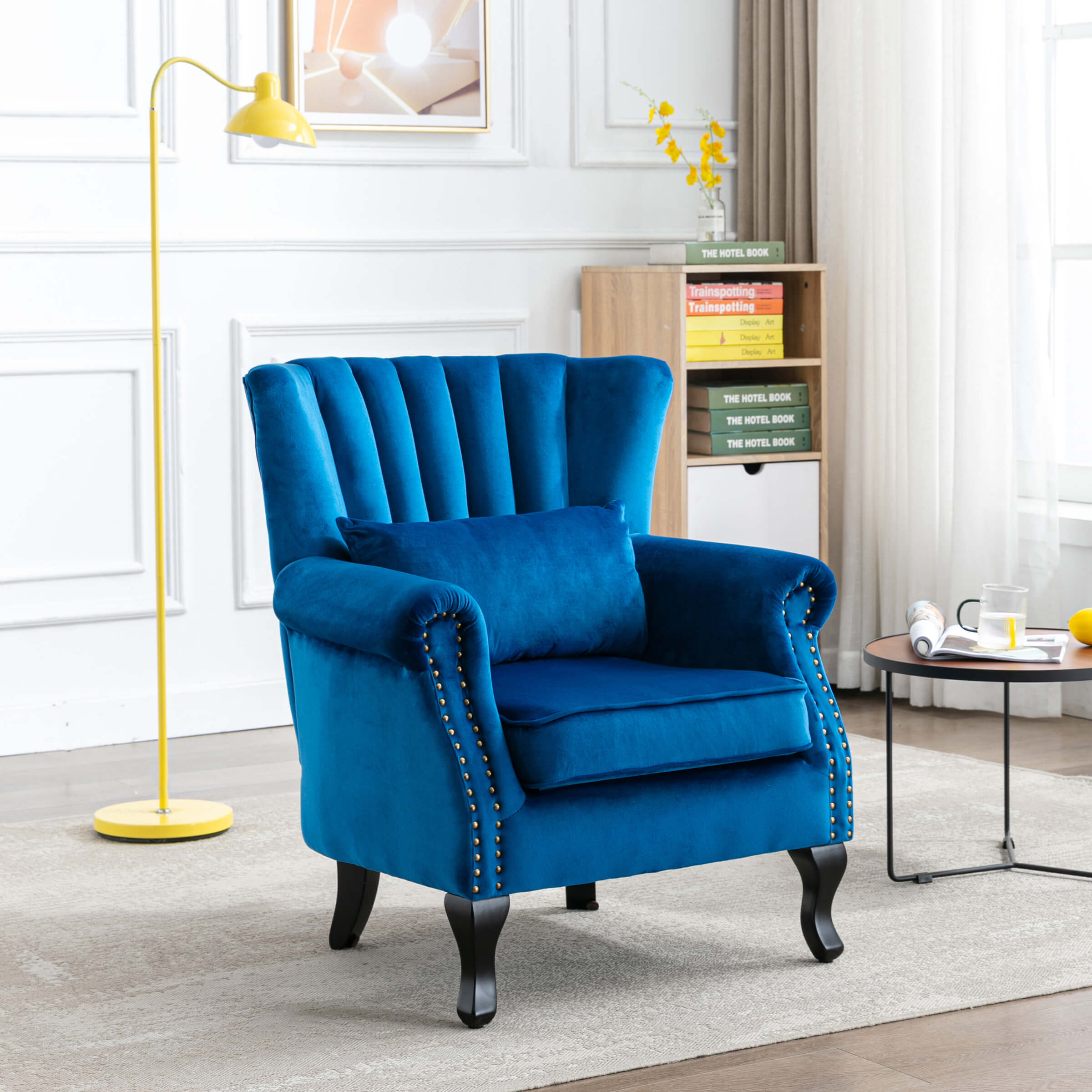 Kmax Wingback Nail-Head Velvet Accent Chair 1 PCS - X904AC