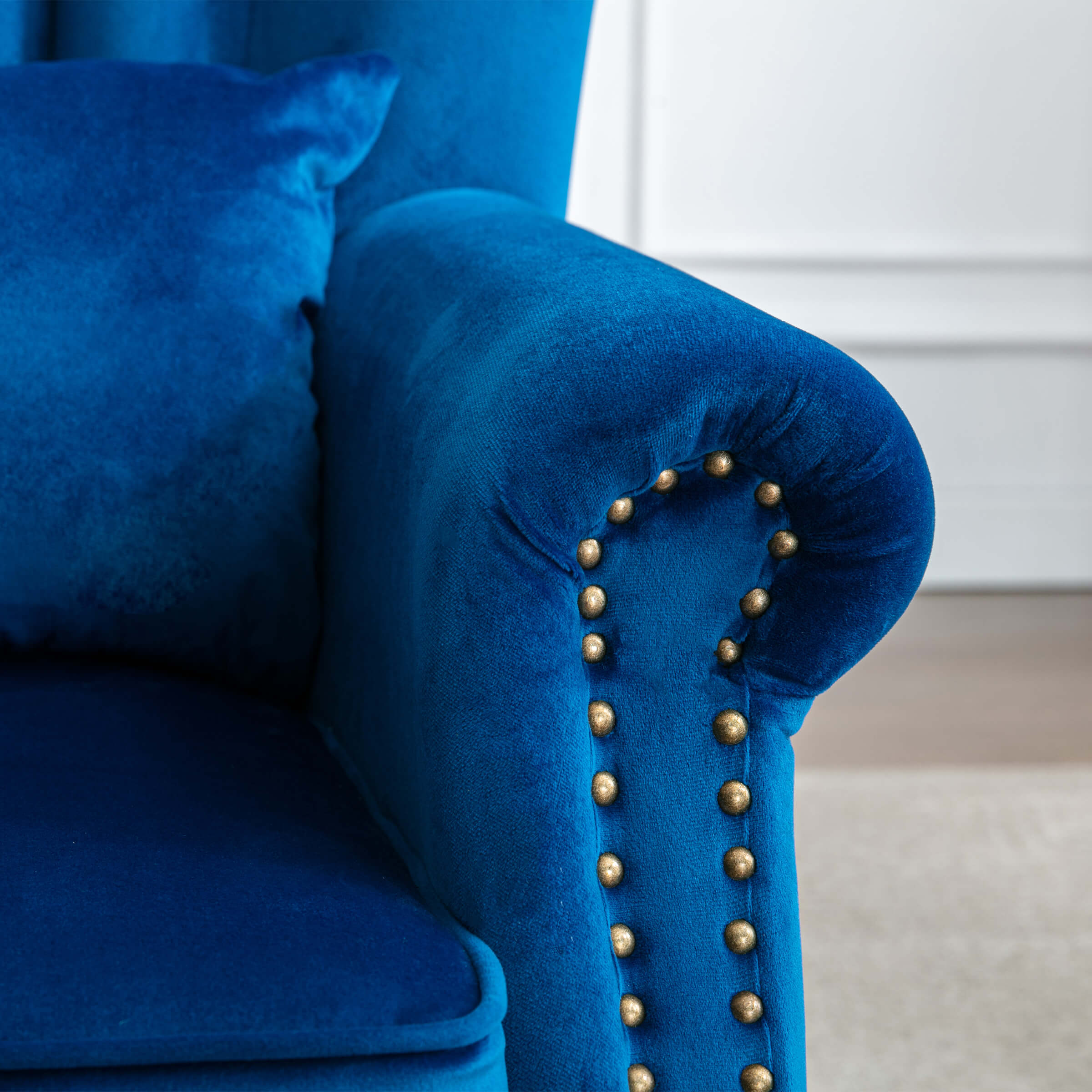 Kmax Wingback Nail-Head Velvet Accent Chair 1 PCS - X904AC