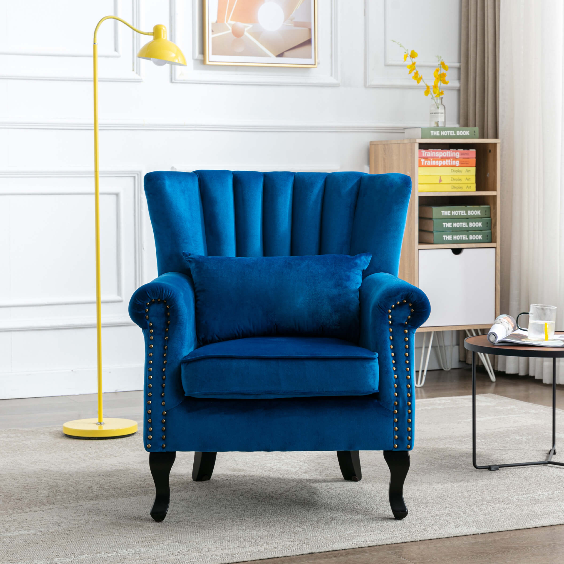 Kmax Wingback Nail-Head Velvet Accent Chair 1 PCS - X904AC