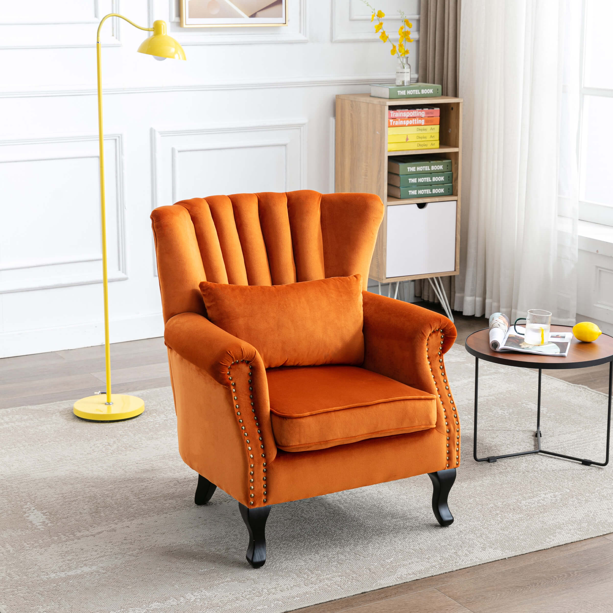 Kmax Wingback Nail-Head Velvet Accent Chair 1 PCS - X904AC