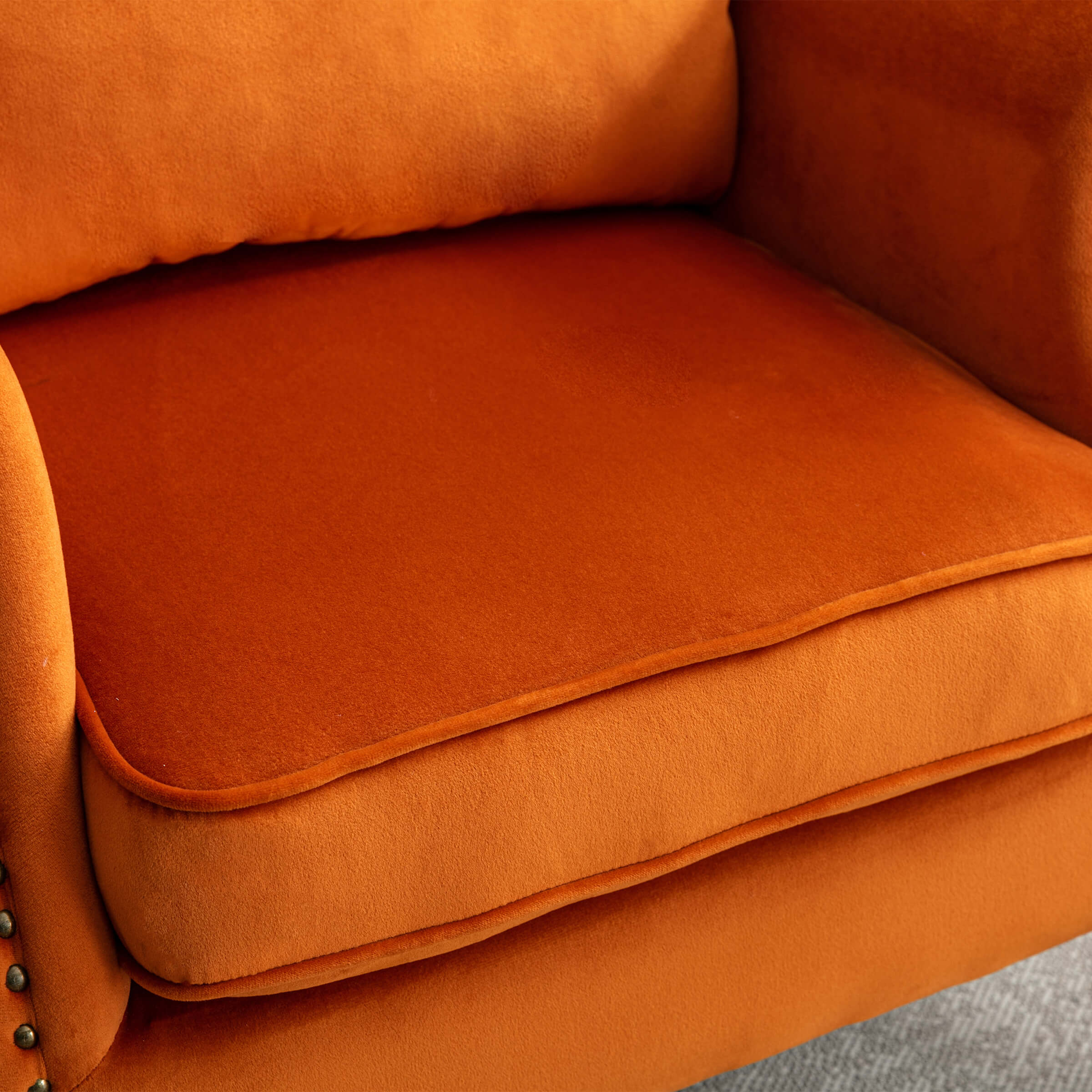 Kmax Wingback Nail-Head Velvet Accent Chair 1 PCS - X904AC