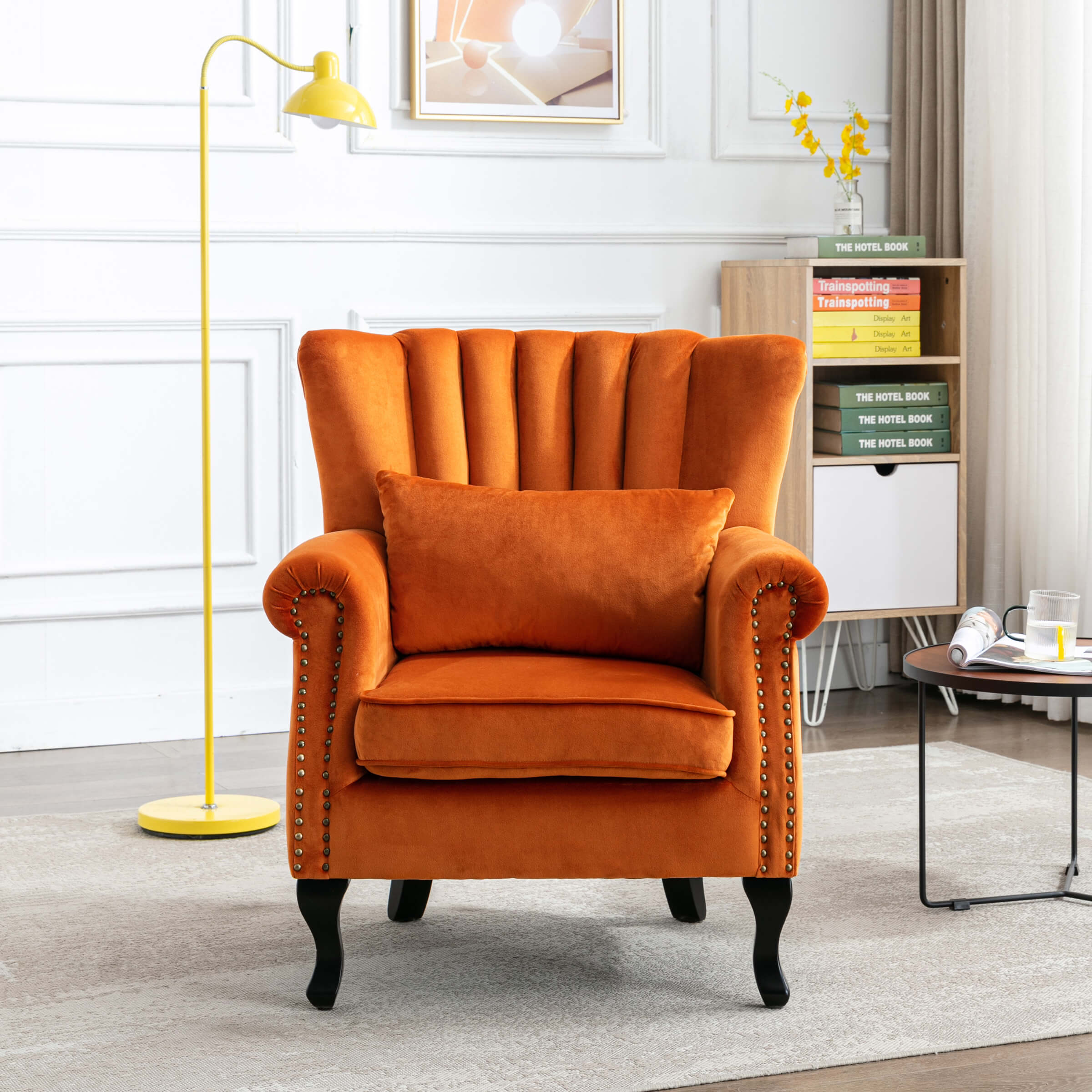 Kmax Wingback Nail-Head Velvet Accent Chair 1 PCS - X904AC