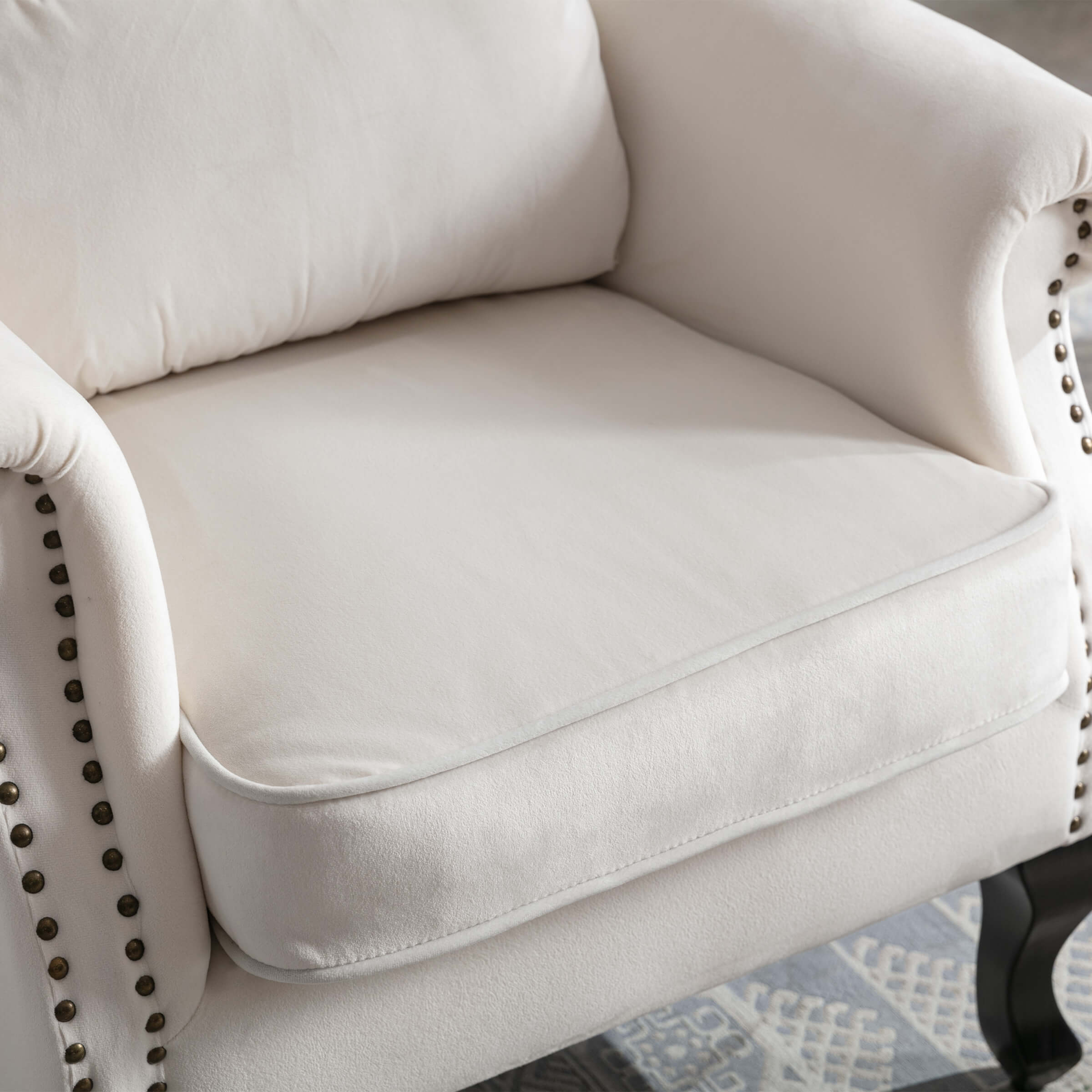 Kmax Wingback Nail-Head Velvet Accent Chair 1 PCS - X904AC