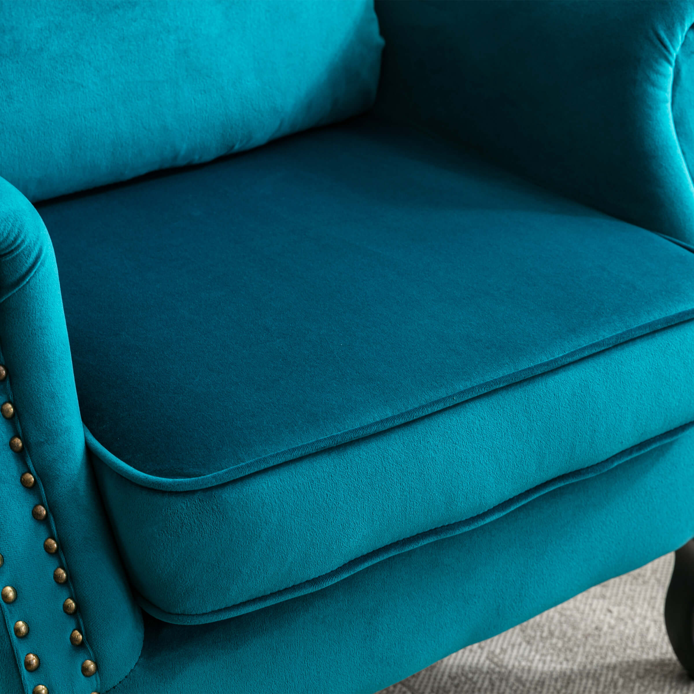 Kmax Wingback Nail-Head Velvet Accent Chair 1 PCS - X904AC