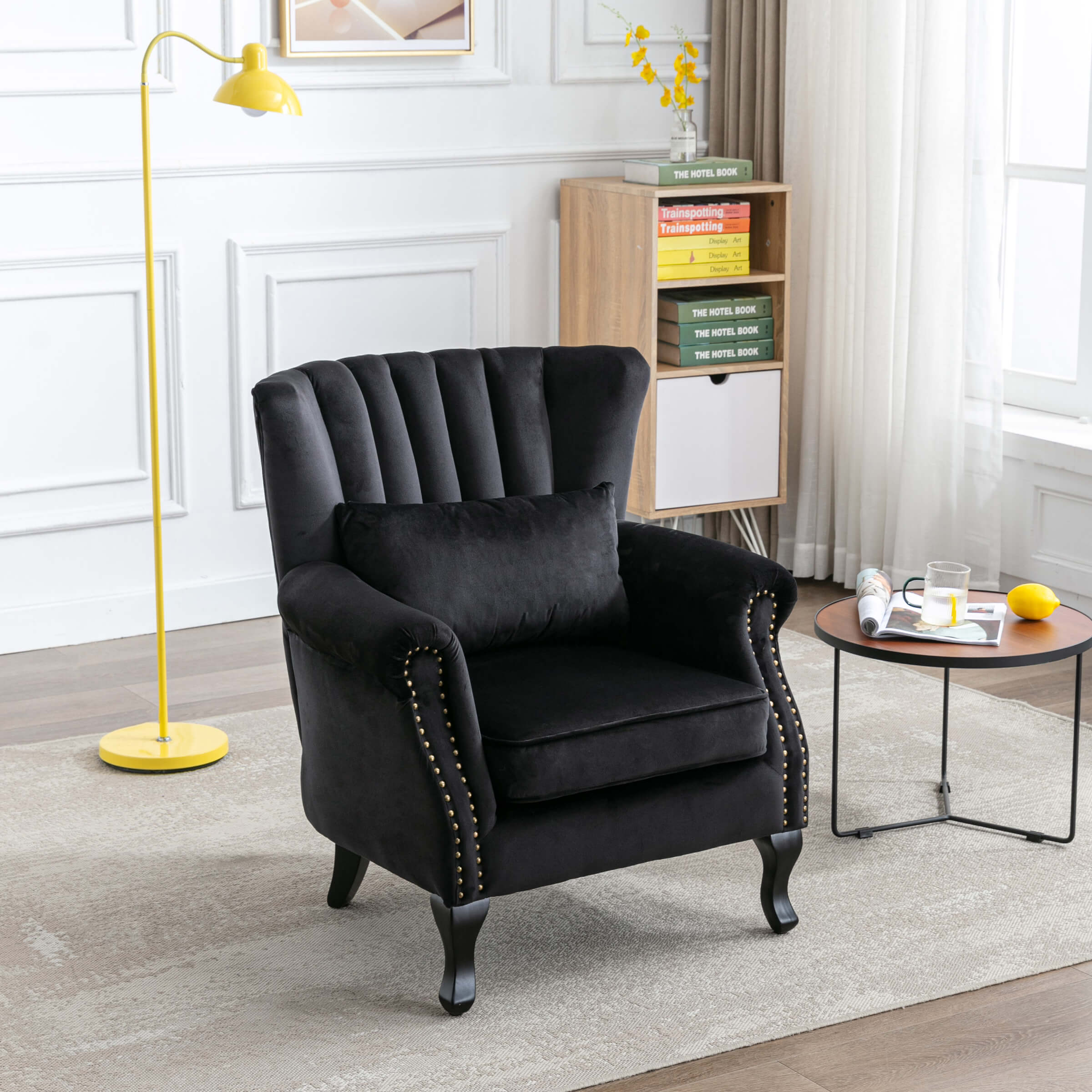 Kmax Wingback Nail-Head Velvet Accent Chair 1 PCS - X904AC