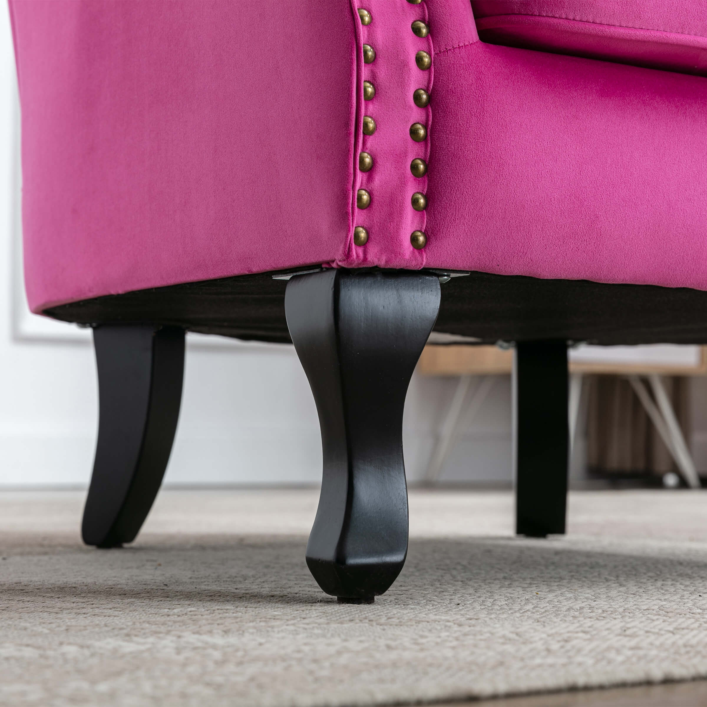 Kmax Wingback Nail-Head Velvet Accent Chair 1 PCS - X904AC