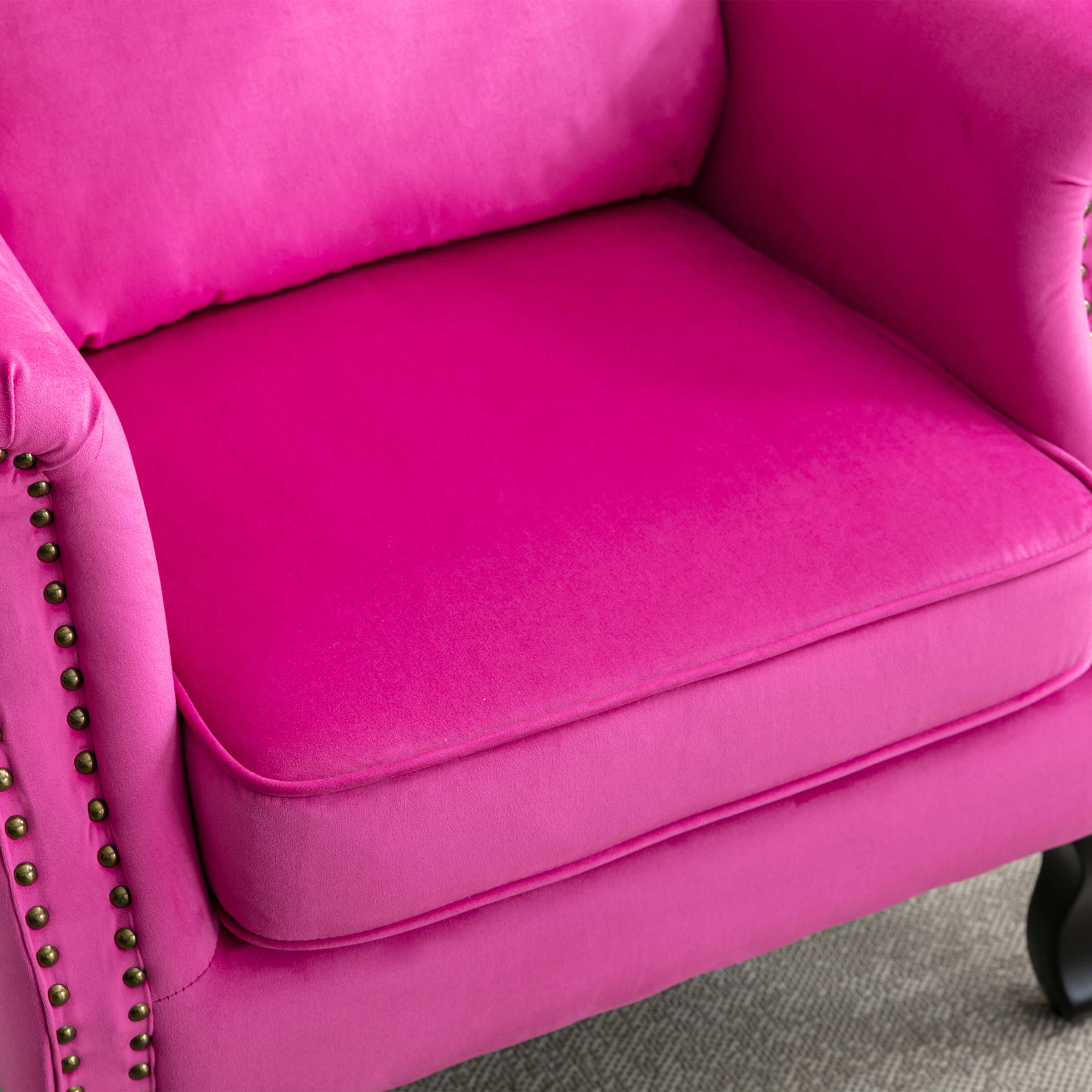 Kmax Wingback Nail-Head Velvet Accent Chair 1 PCS - X904AC