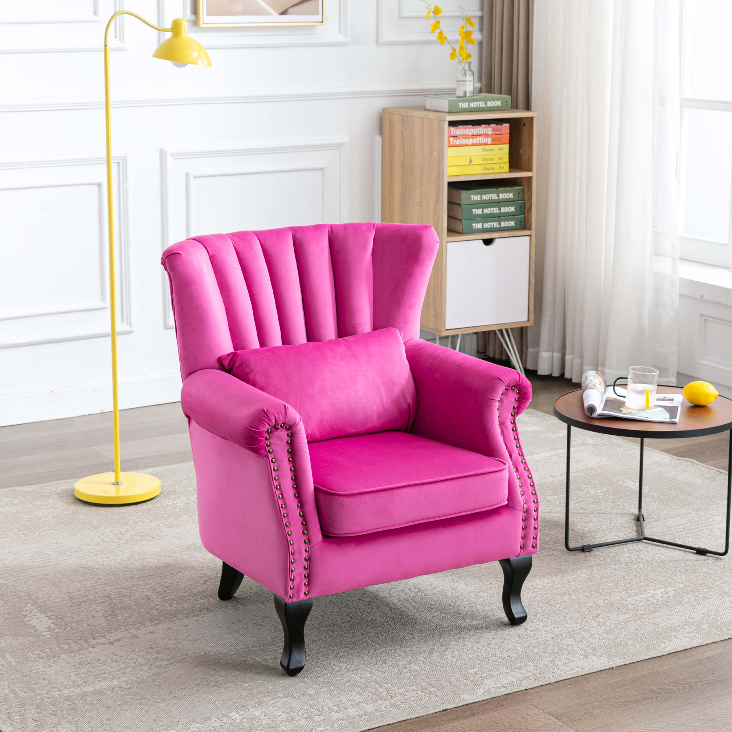 Kmax Wingback Nail-Head Velvet Accent Chair 1 PCS - X904AC