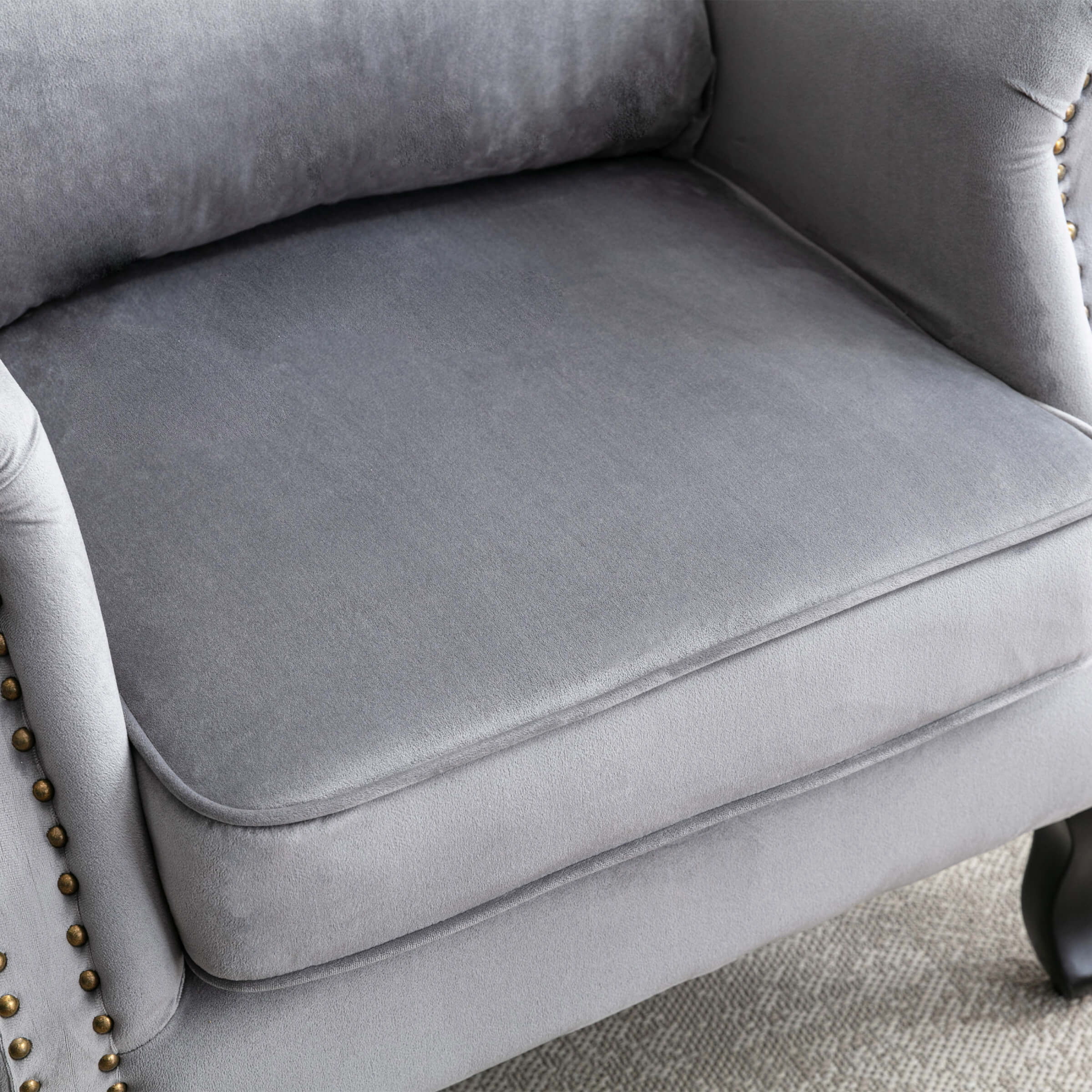 Kmax Wingback Nail-Head Velvet Accent Chair 1 PCS - X904AC