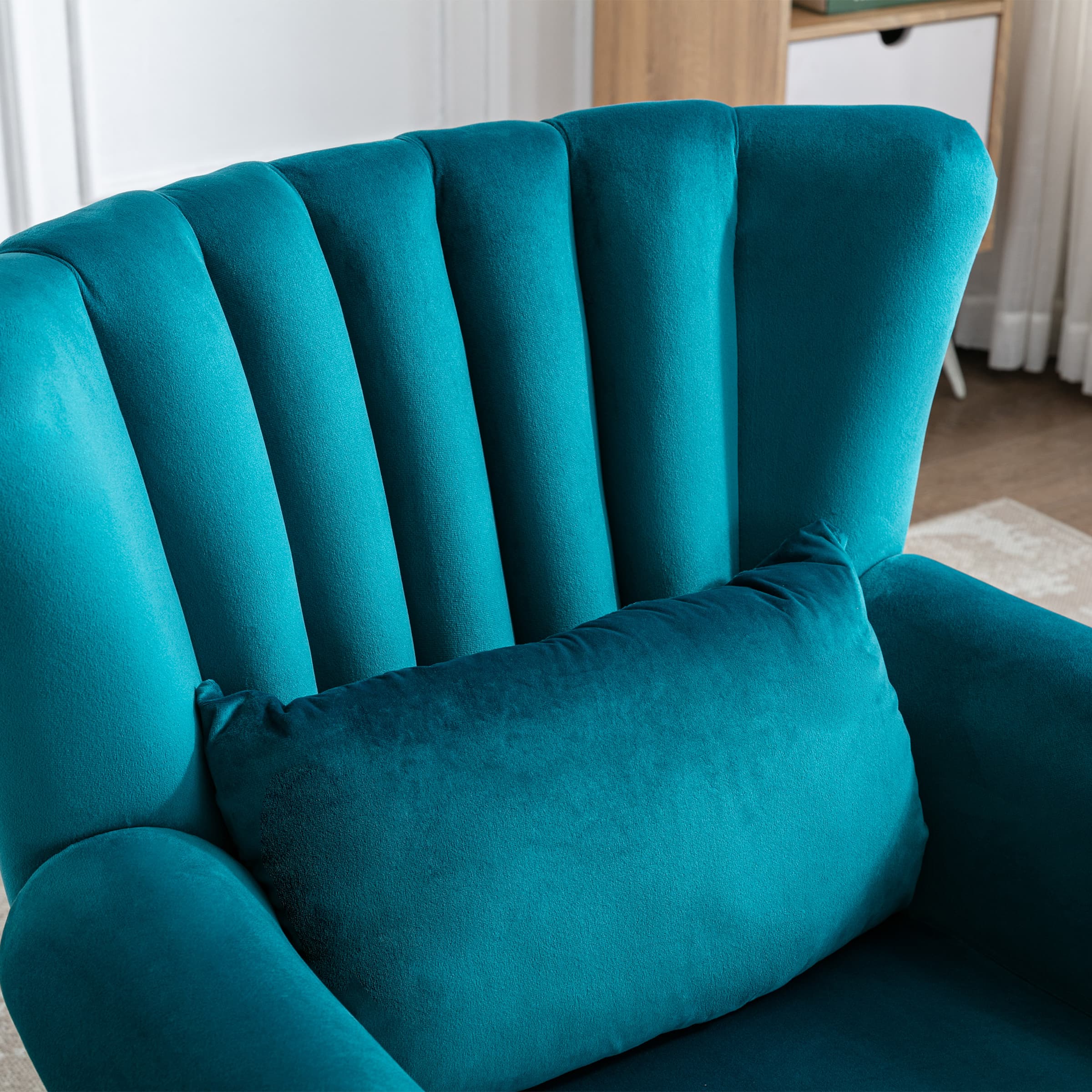 Kmax Wingback Nail-Head Velvet Accent Chair 1 PCS - X904AC