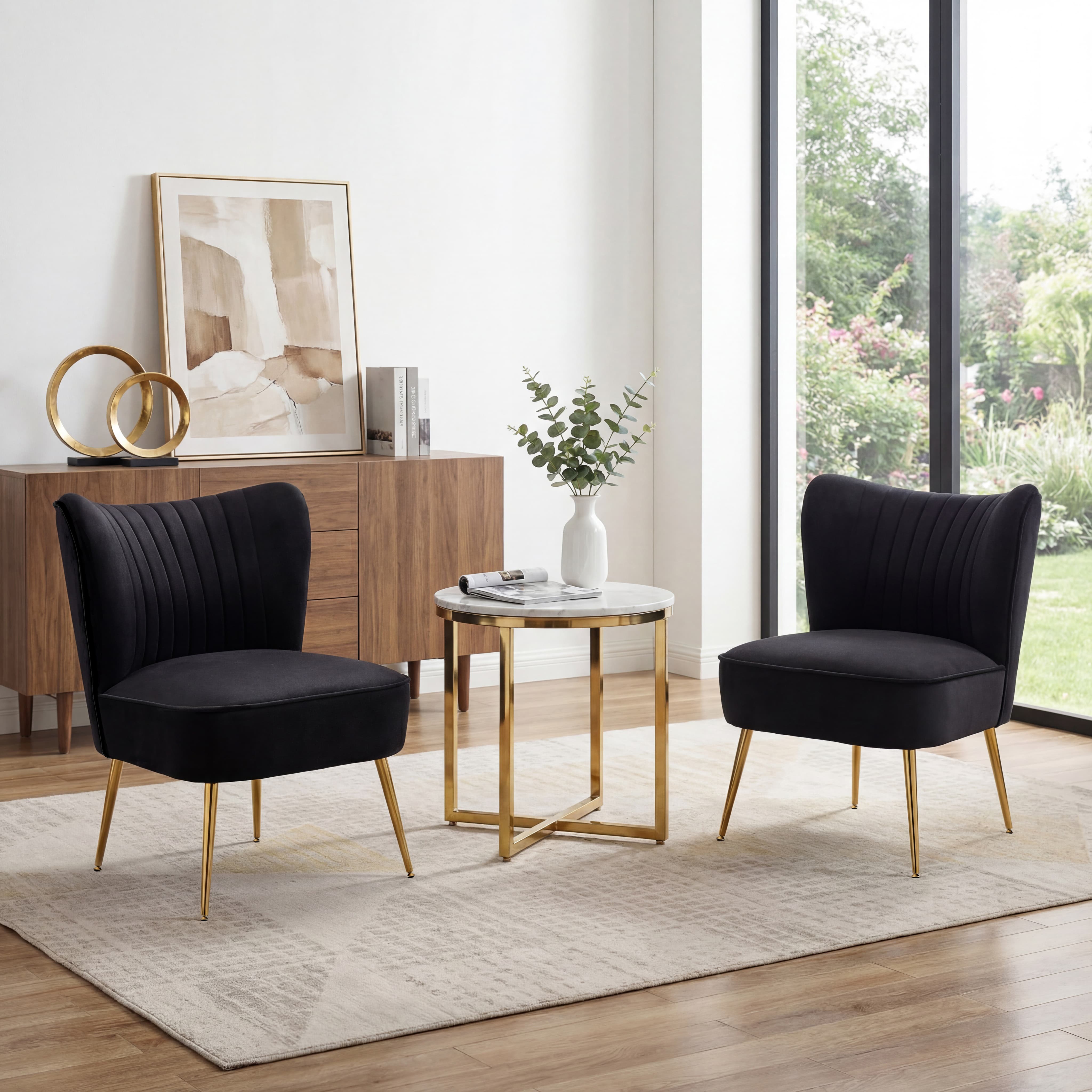 Mid Century Armless Accent Chairs Set of 2 - XXX6AC