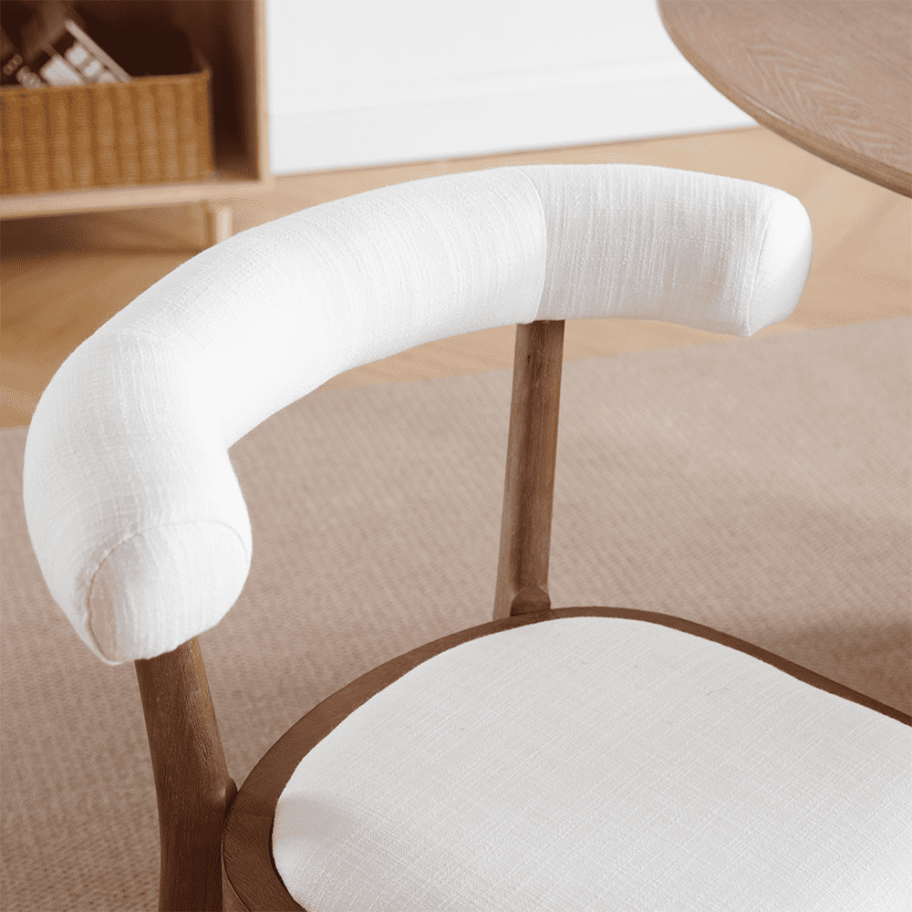 CIMOTA Curved Open Back Upholstered Dining Chairs Set of 2 - 1929DC