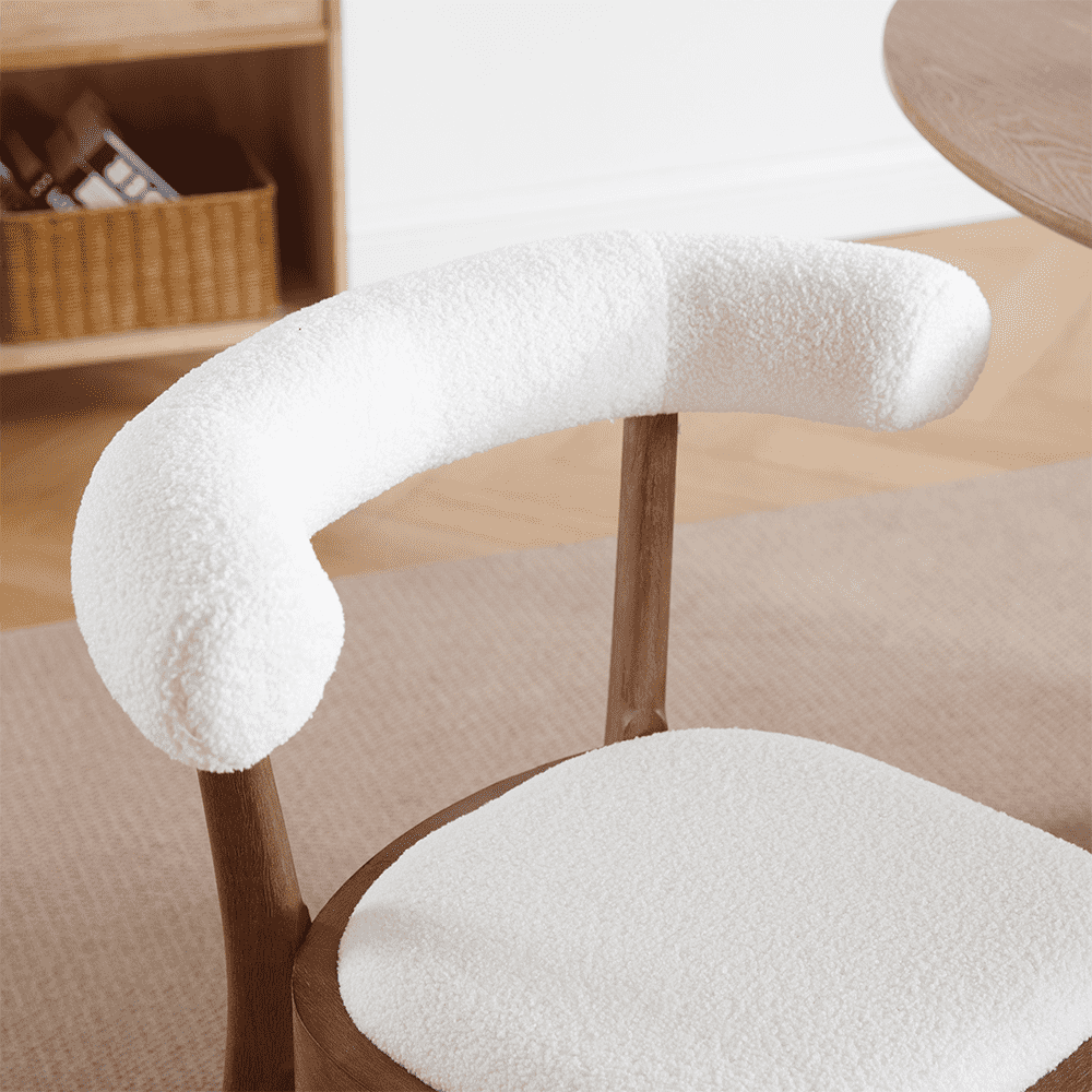 CIMOTA Curved Open Back Upholstered Dining Chairs Set of 2 - 1929DC