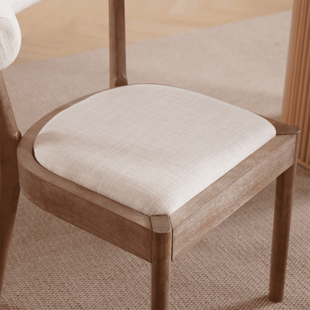 CIMOTA Curved Open Back Upholstered Dining Chairs Set of 2 - 1929DC