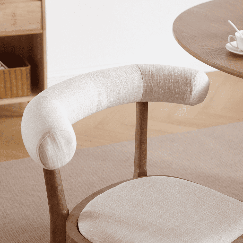 CIMOTA Curved Open Back Upholstered Dining Chairs Set of 2 - 1929DC