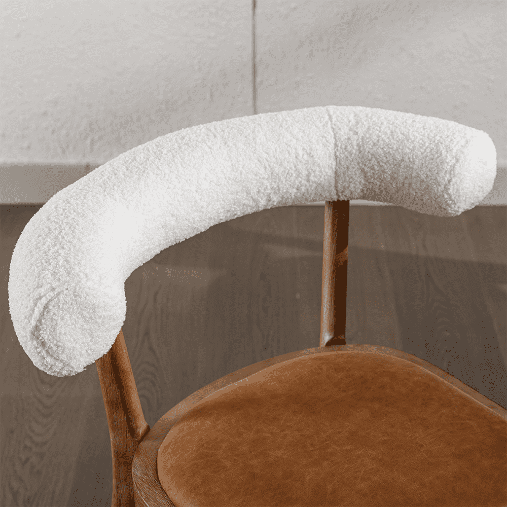 CIMOTA Curved Open Back Upholstered Dining Chairs Set of 2 - 1929DC