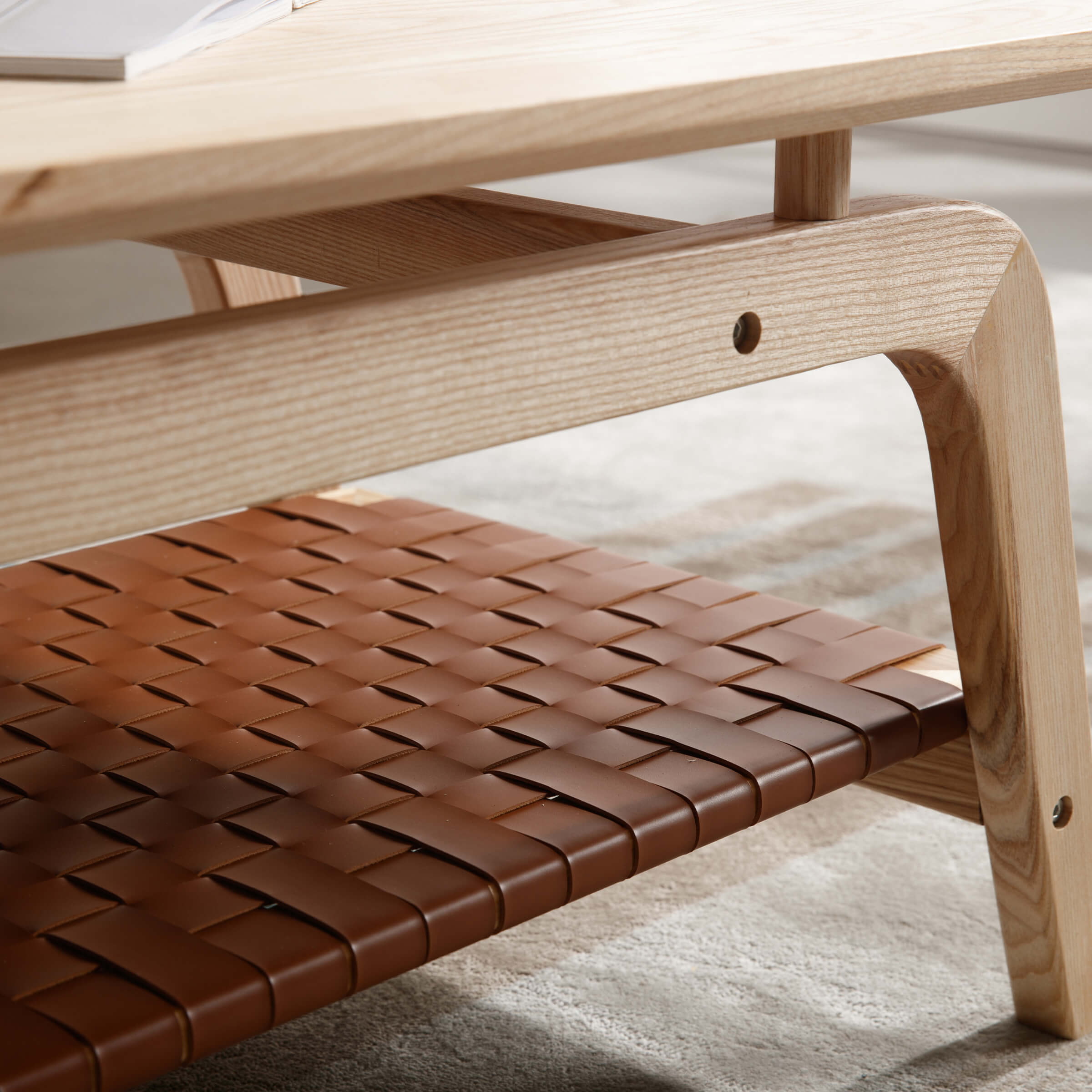 ZH4YOU 47"W Rectangular Coffee Table with Storage Shelf - 21794CT