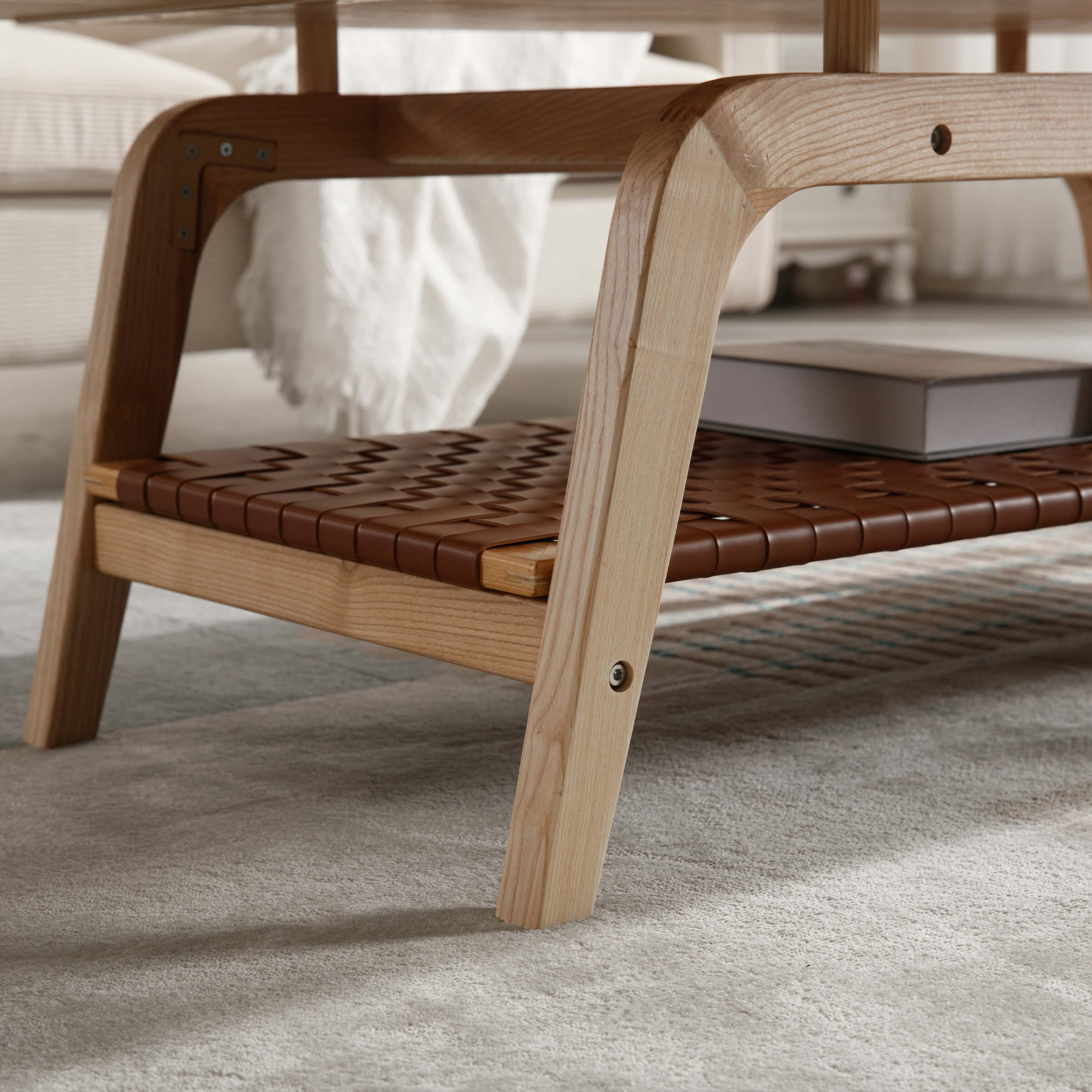 ZH4YOU 47"W Rectangular Coffee Table with Storage Shelf - 21794CT