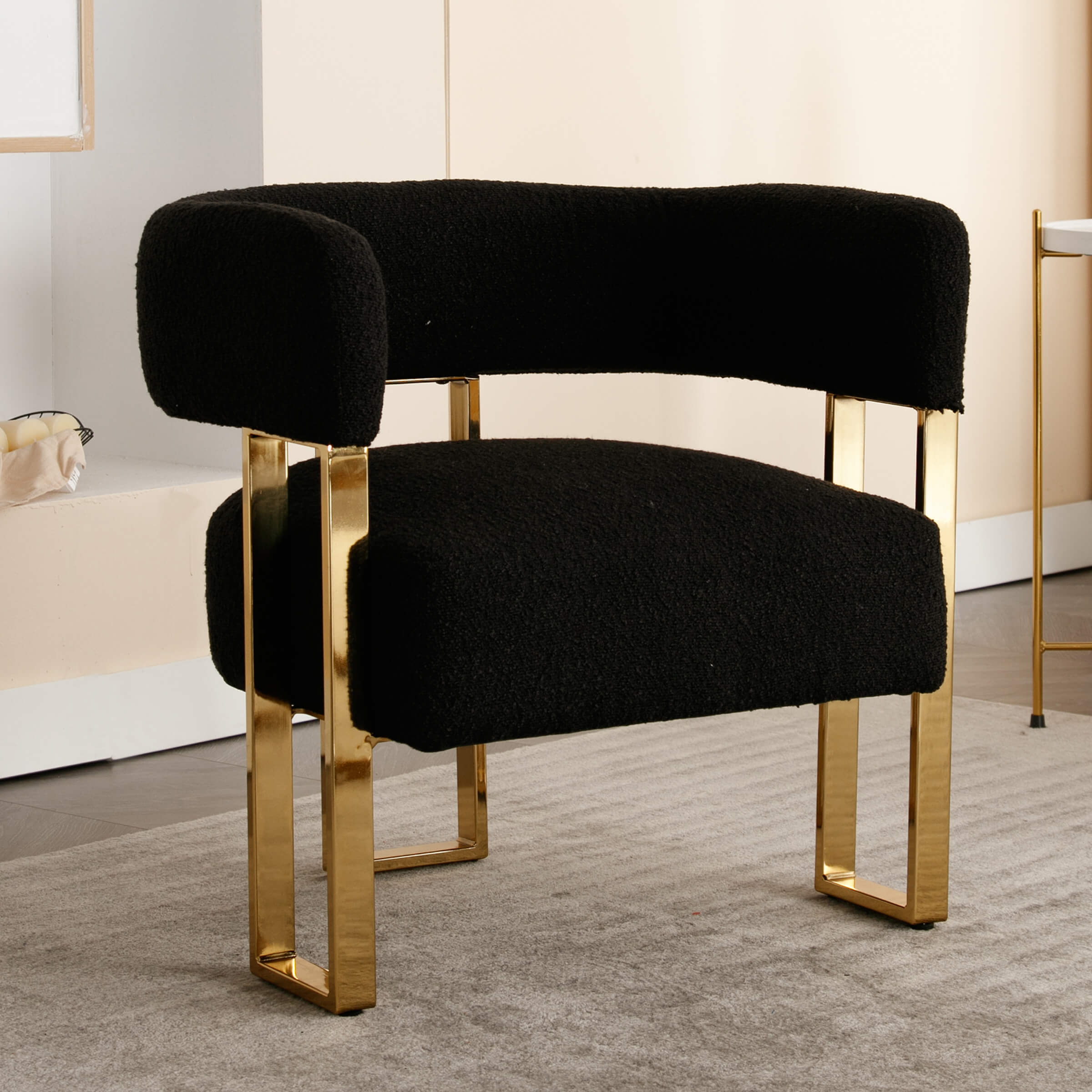 ZH4YOU Barrel Chair with Gold Metal Legs 1 PCS - 72005AC