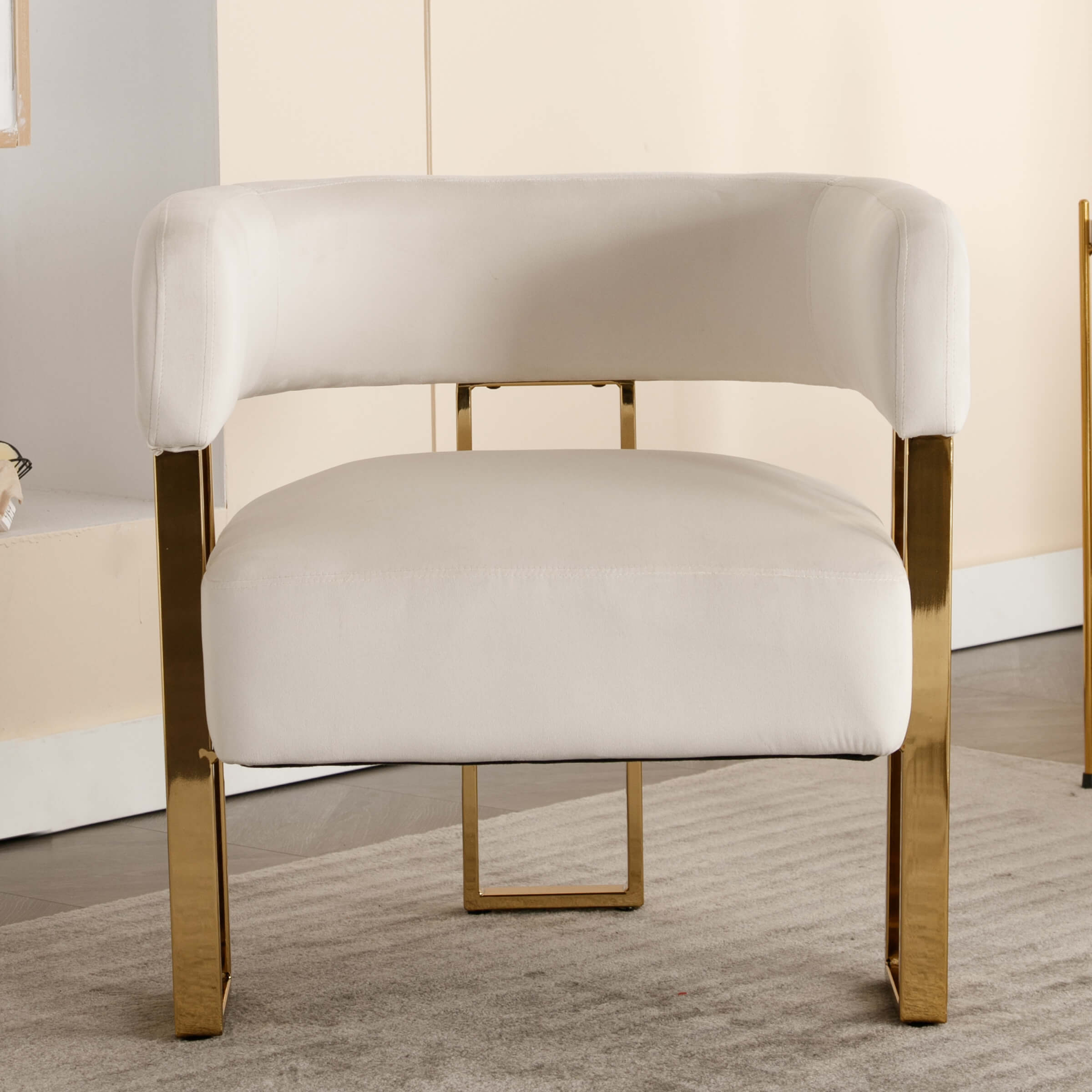 ZH4YOU Barrel Chair with Gold Metal Legs 1 PCS - 72005AC