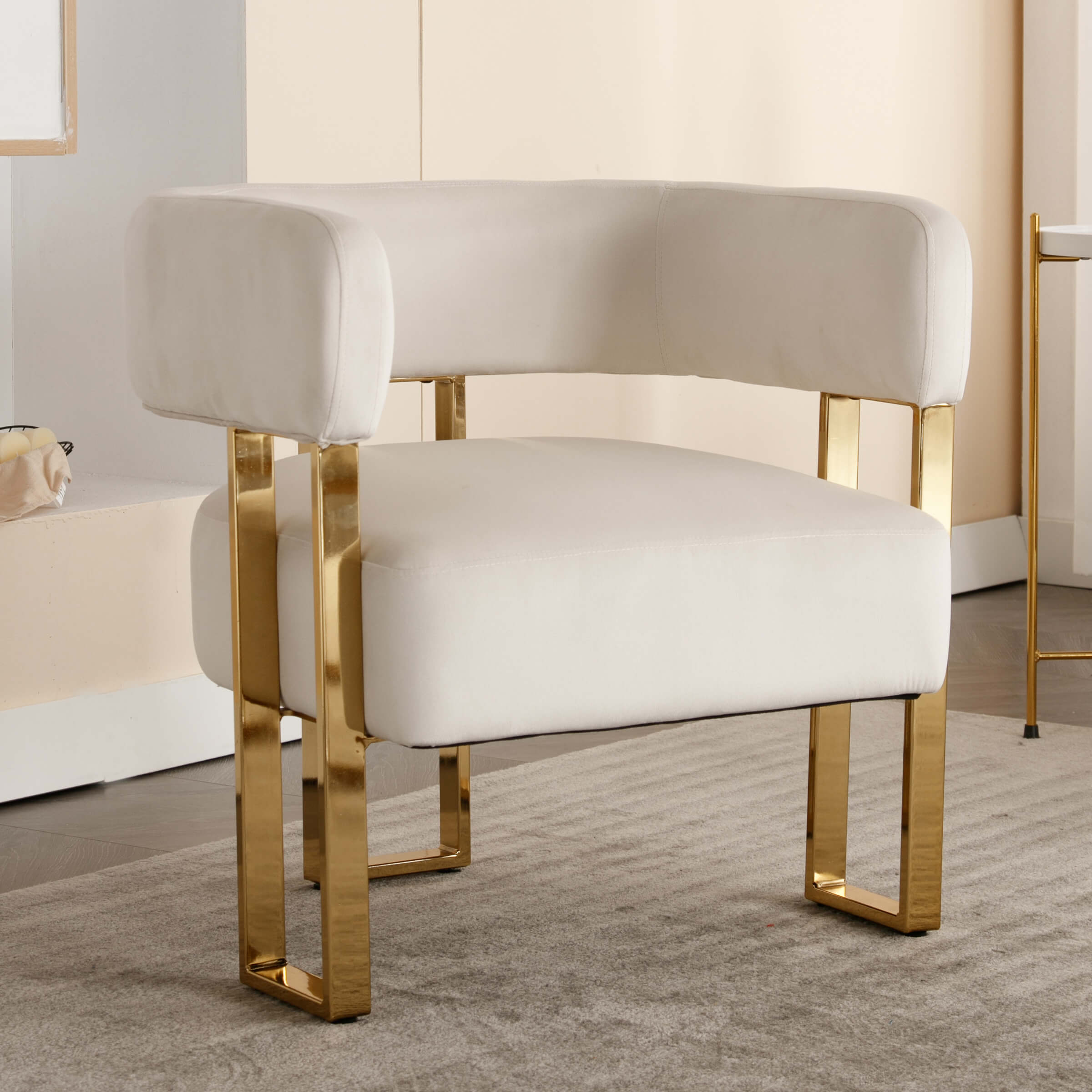 ZH4YOU Barrel Chair with Gold Metal Legs 1 PCS - 72005AC