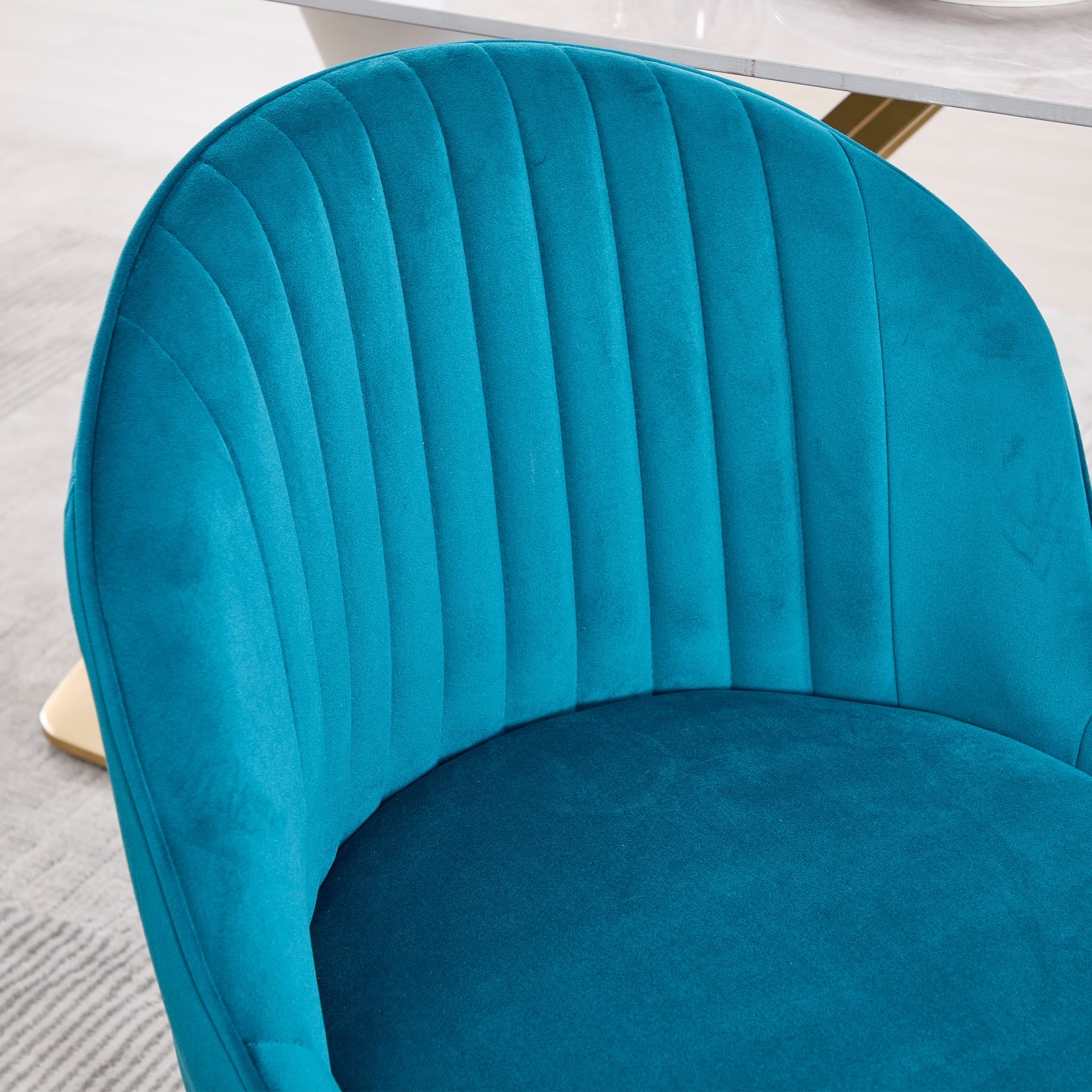 ZH4YOU Armless Gold Legs Dinning Chairs Set of 2- 9067DC