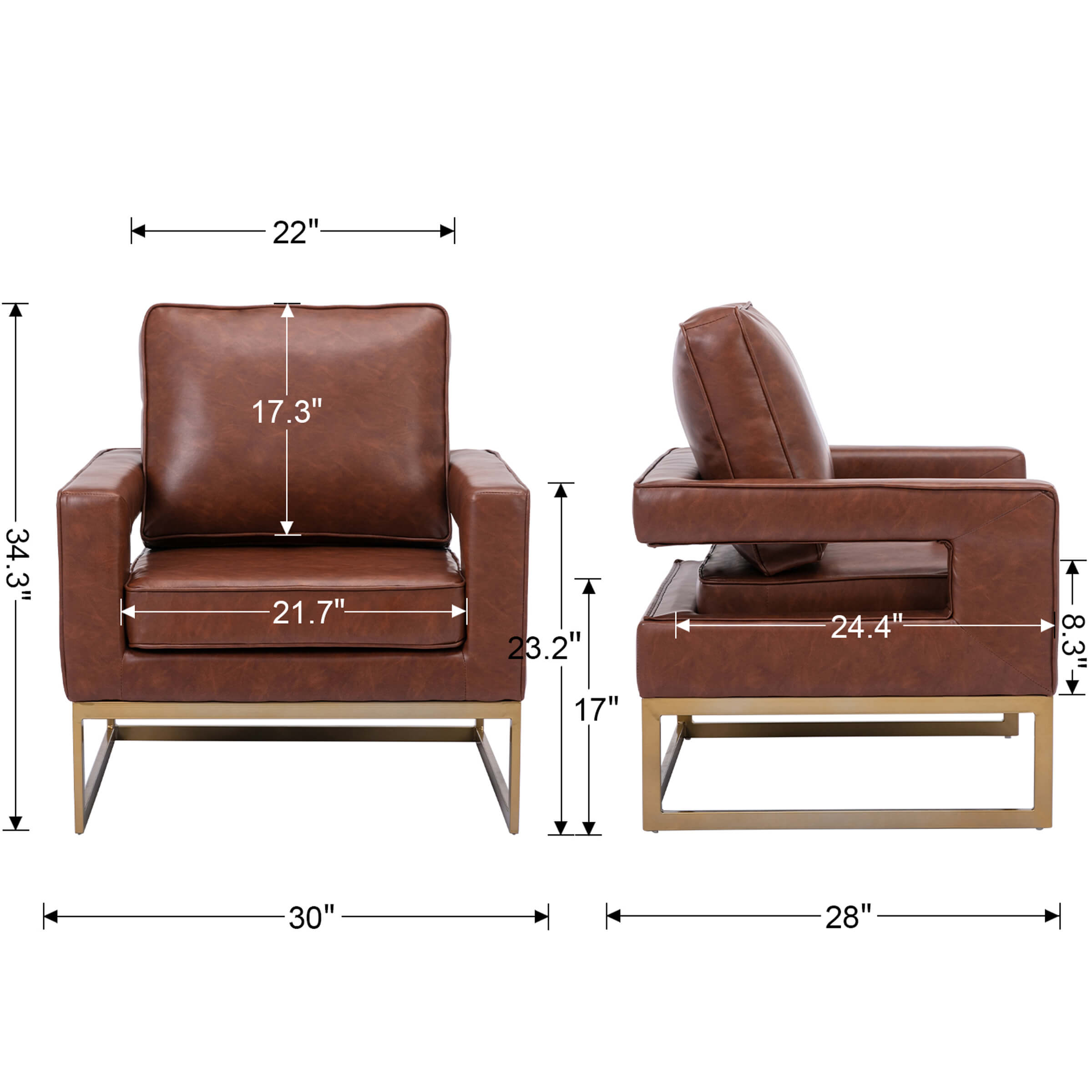 ZH4YOU Elegant Accent Chair 1 PCS - 20530AC