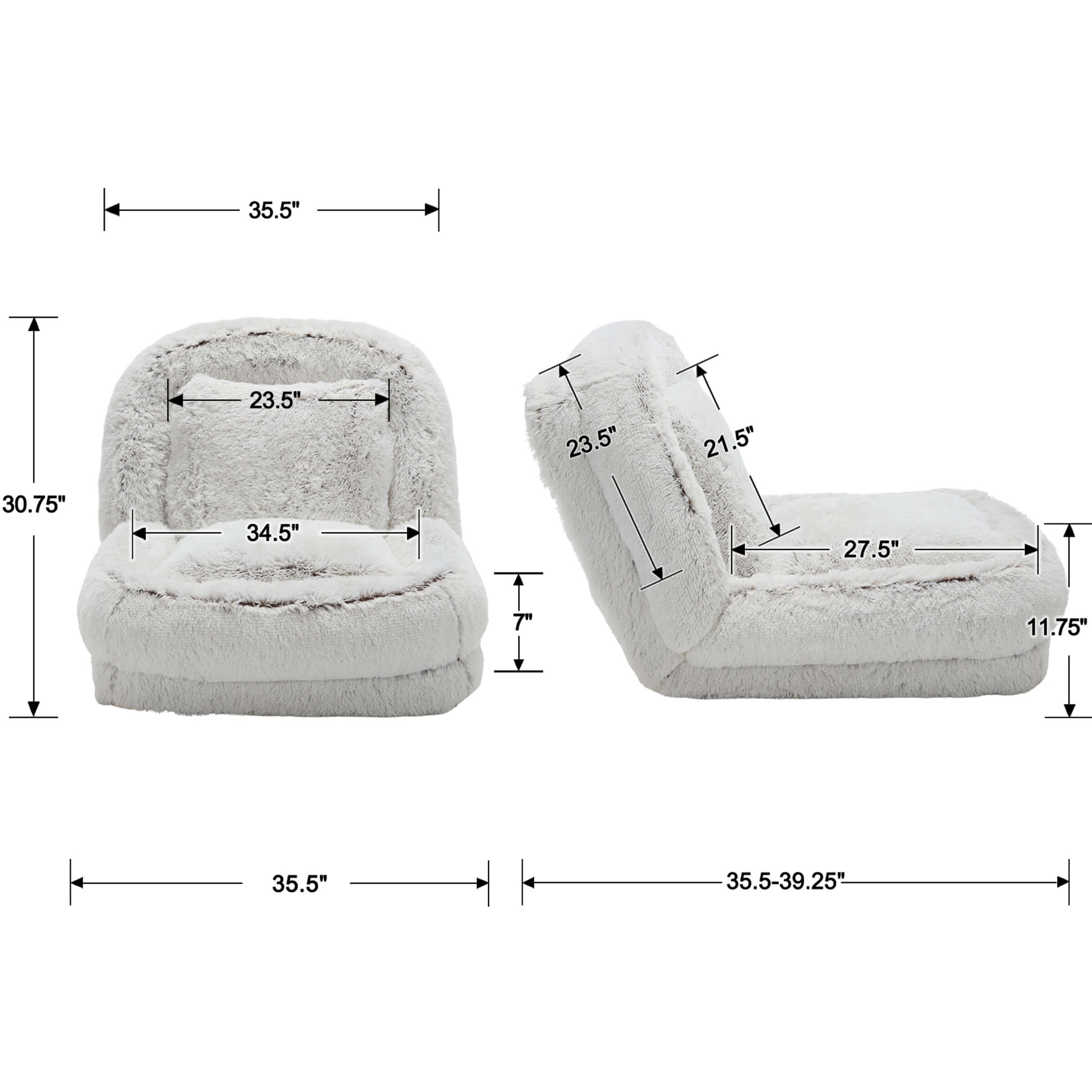 ZH4YOU Giant Folding Lazy Floor Lounger Sofa - 0240SF