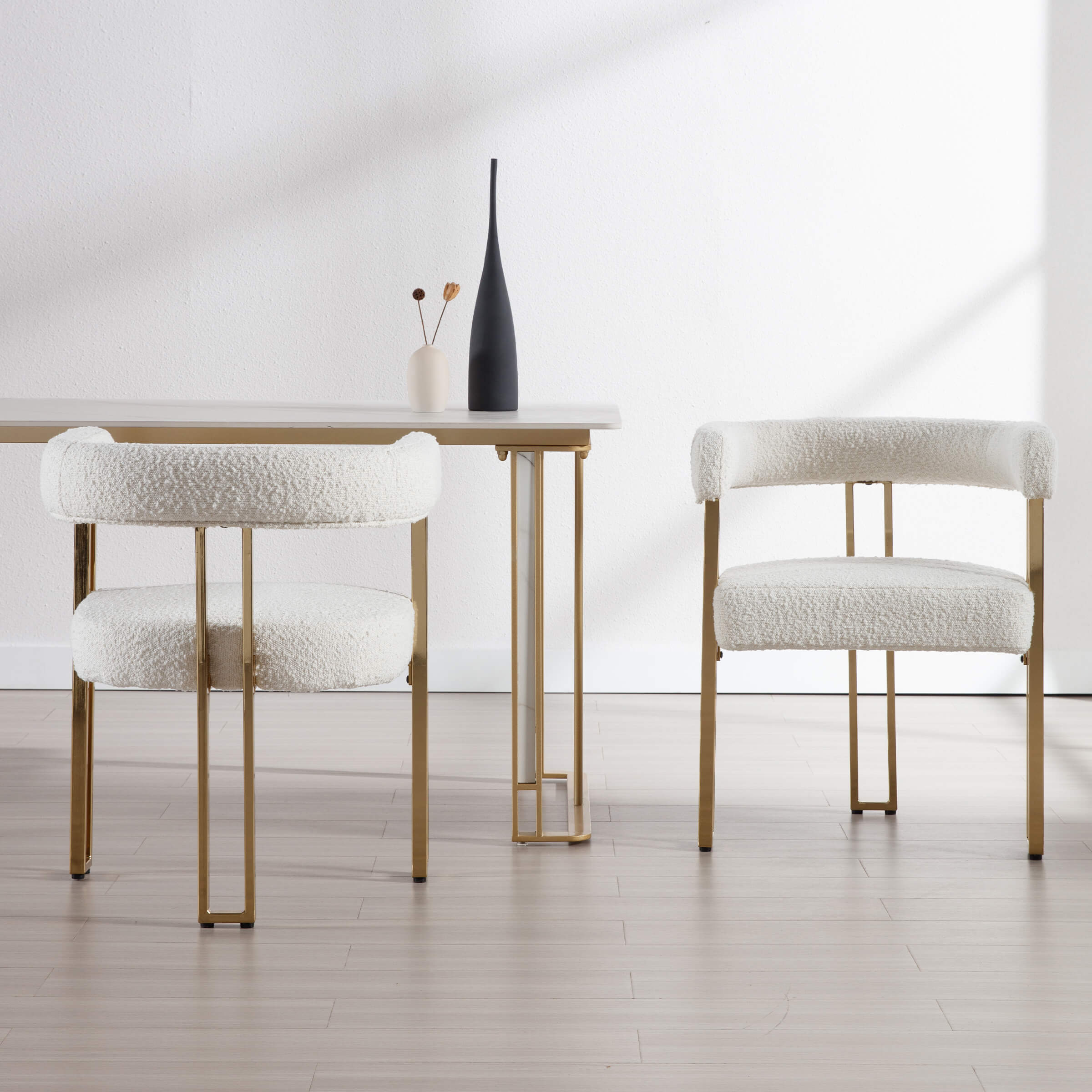 ZH4YOU Gold Metal Legs Dining Chairs Set of 2 - 73004DC