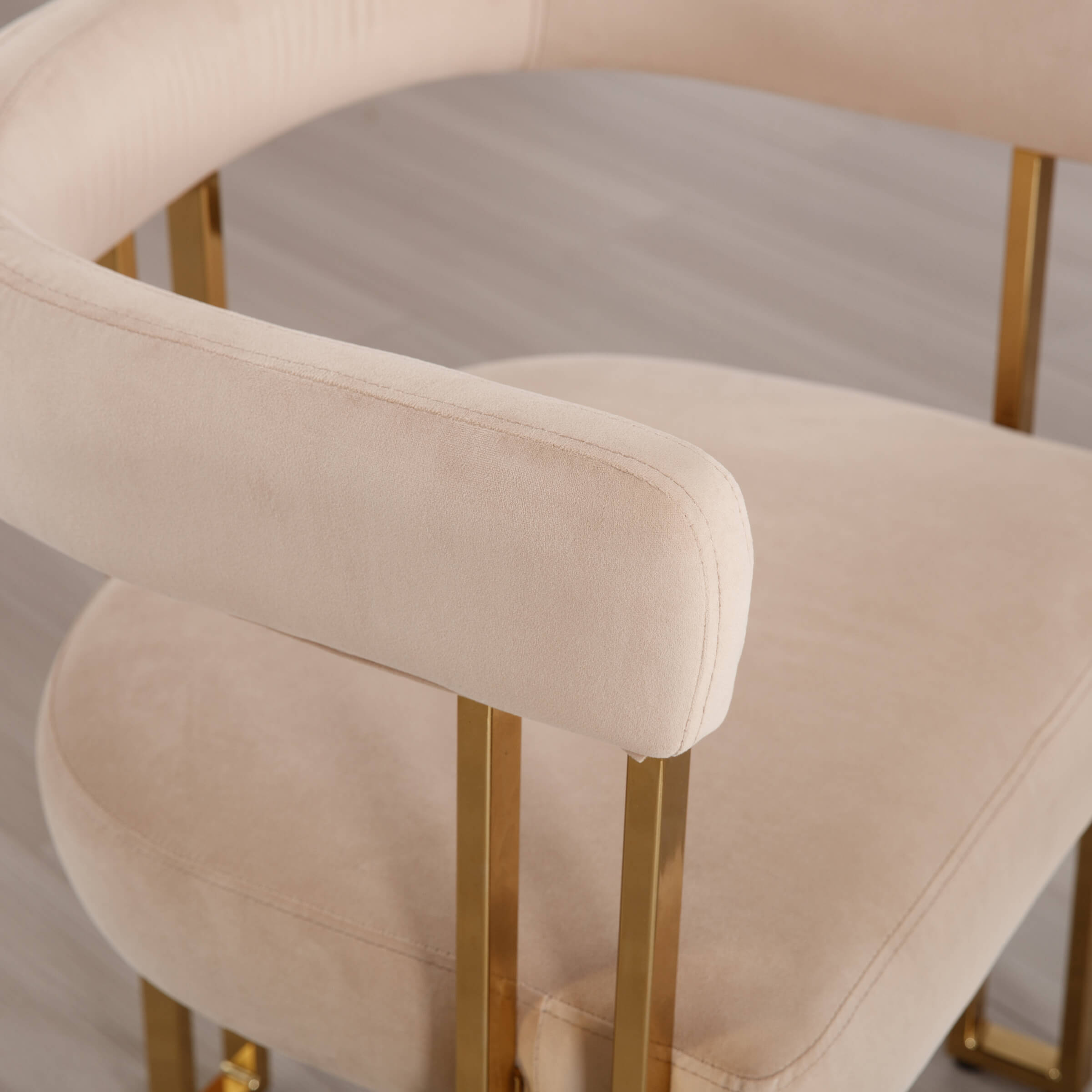 ZH4YOU Gold Metal Legs Dining Chairs Set of 2 - 73004DC