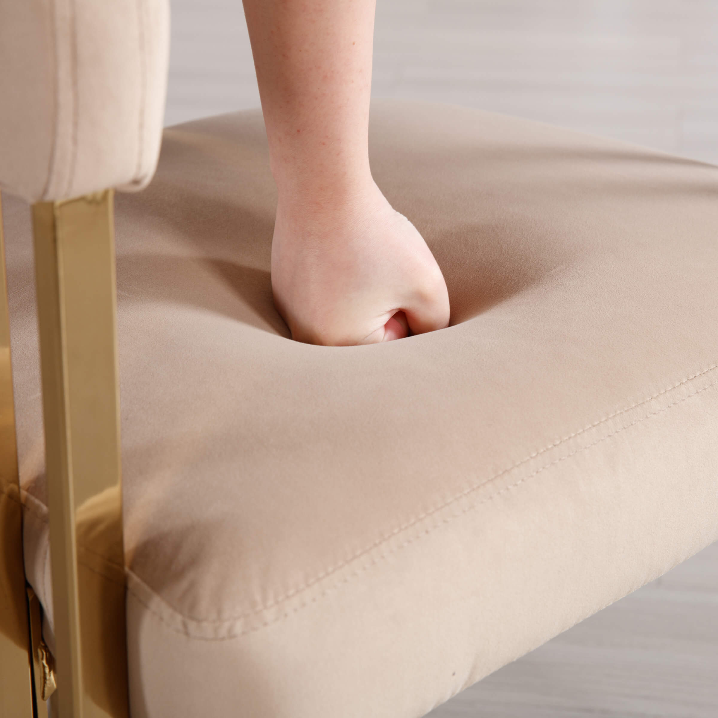 ZH4YOU Gold Metal Legs Dining Chairs Set of 2 - 73004DC