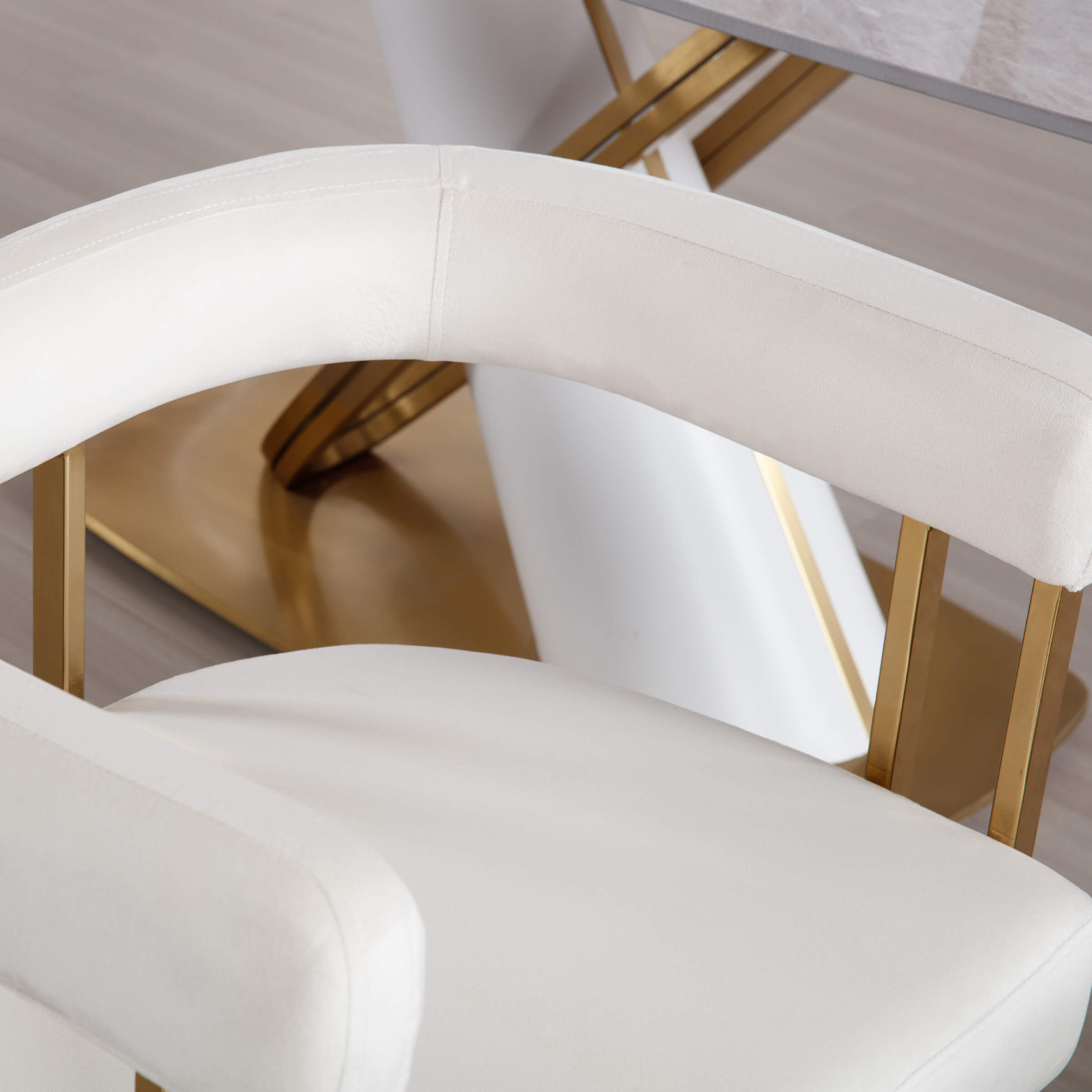 ZH4YOU Gold Metal Legs Dining Chairs Set of 2 - 73004DC