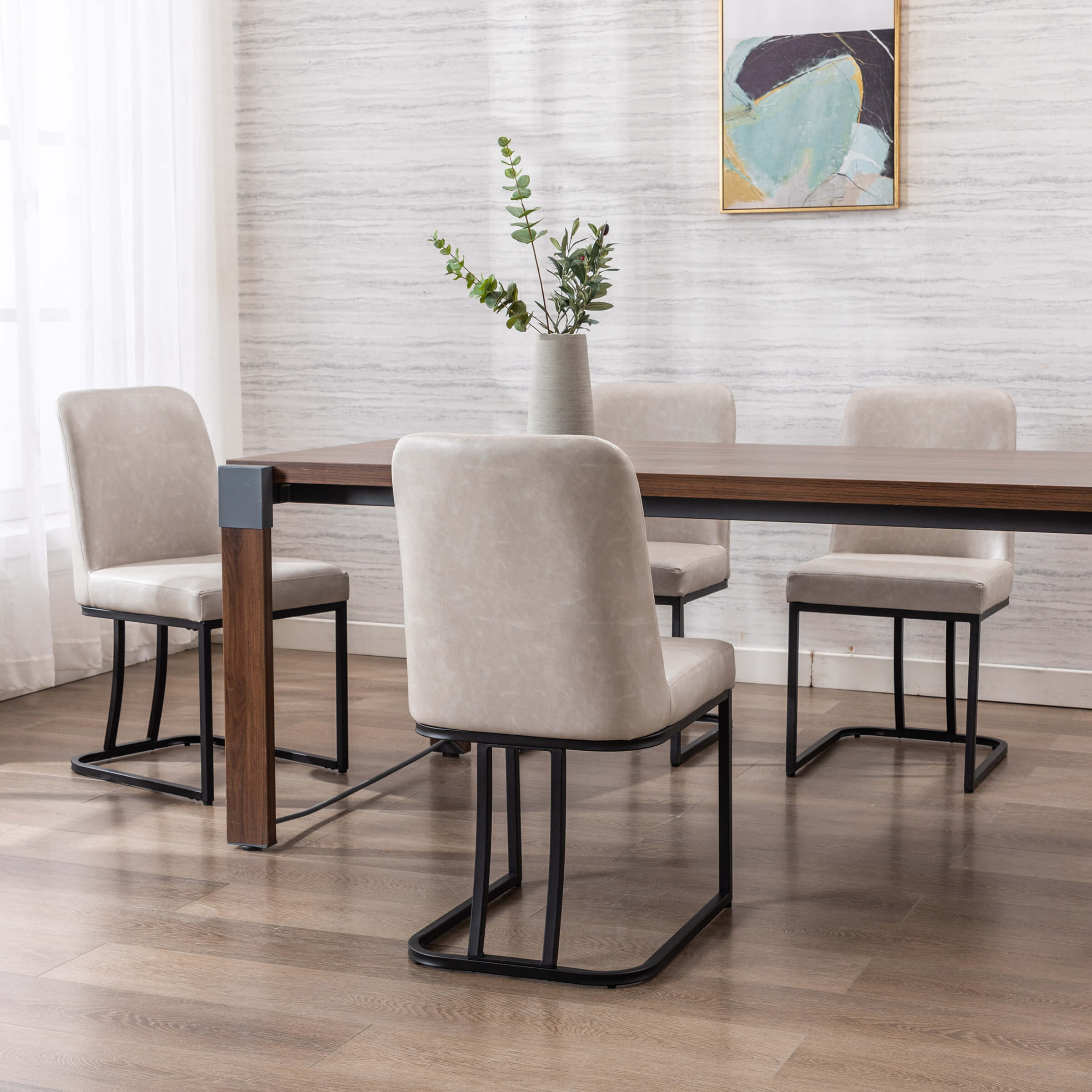 ZH4YOU Metal Legs Dining Chairs Set of 2 - 8673DC