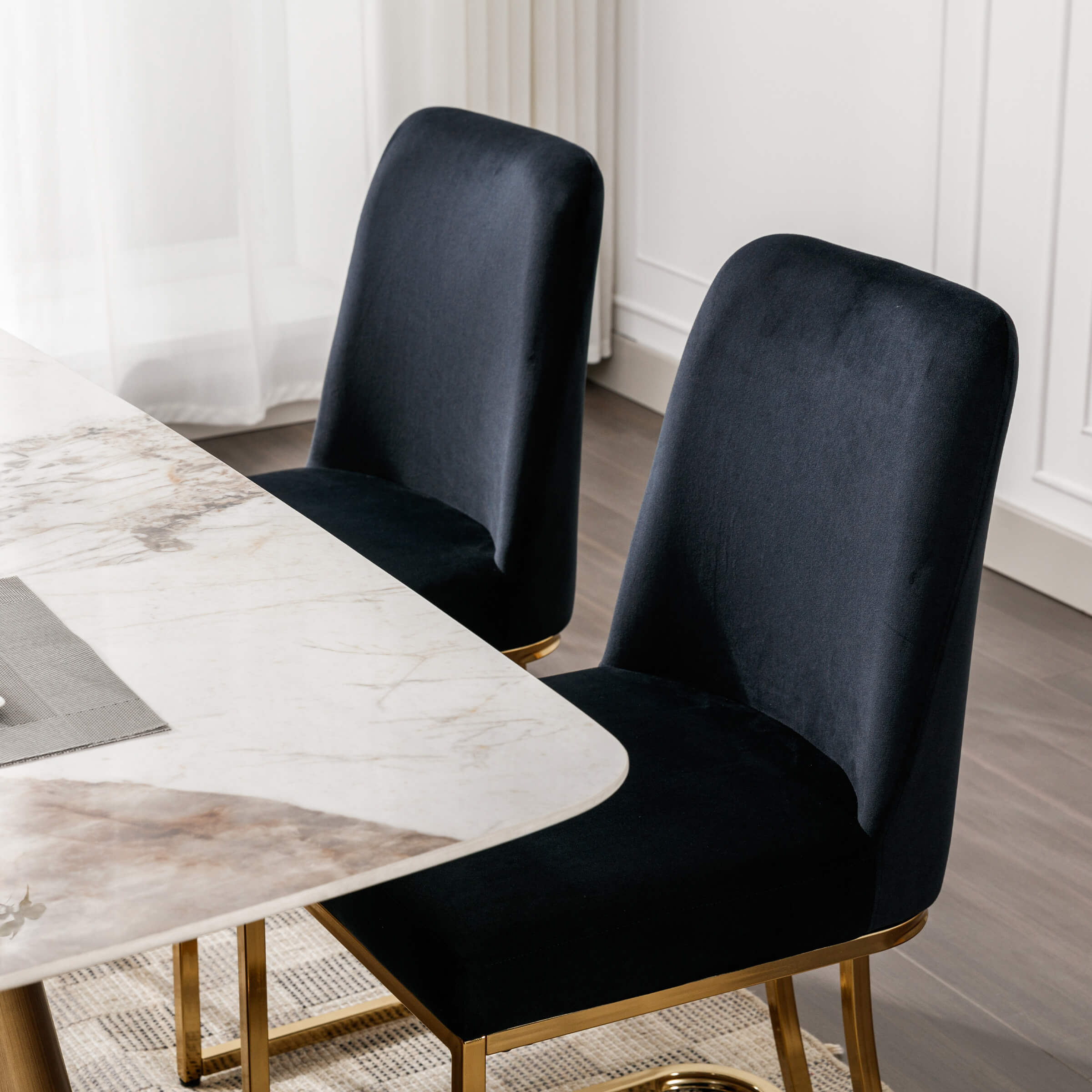 ZH4YOU Metal Legs Dining Chairs Set of 2 - 8673DC