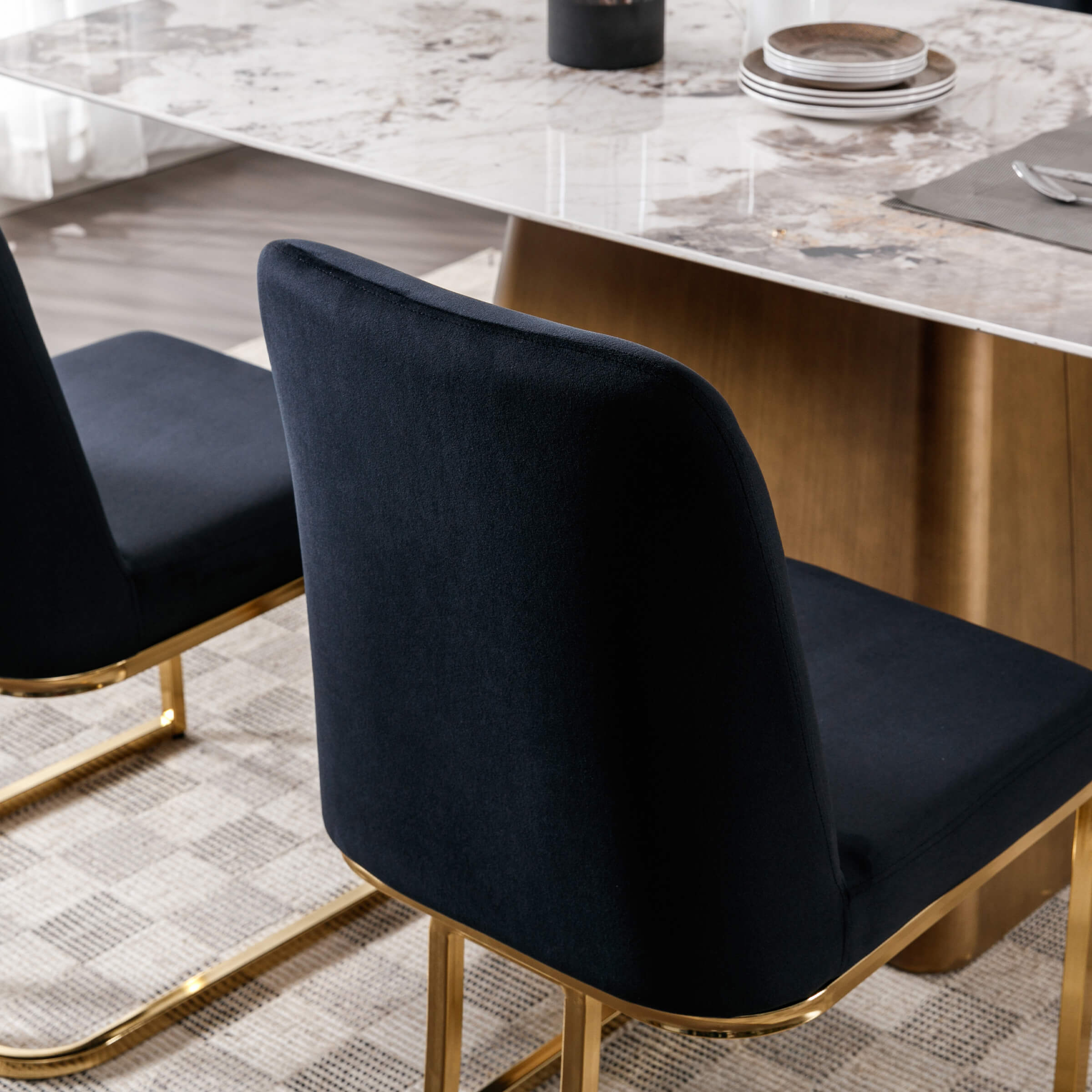 ZH4YOU Metal Legs Dining Chairs Set of 2 - 8673DC