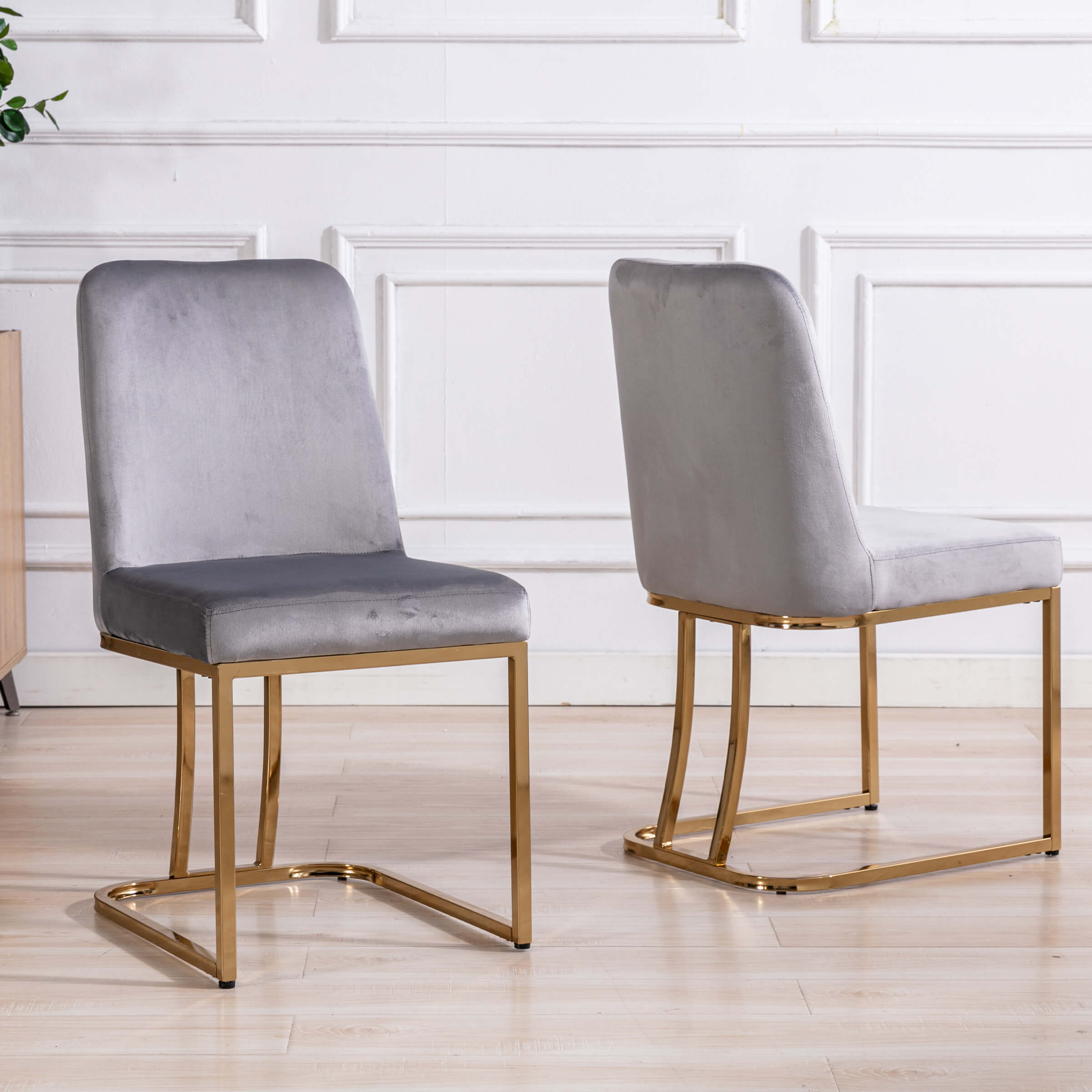 ZH4YOU Metal Legs Dining Chairs Set of 2 - 8673DC