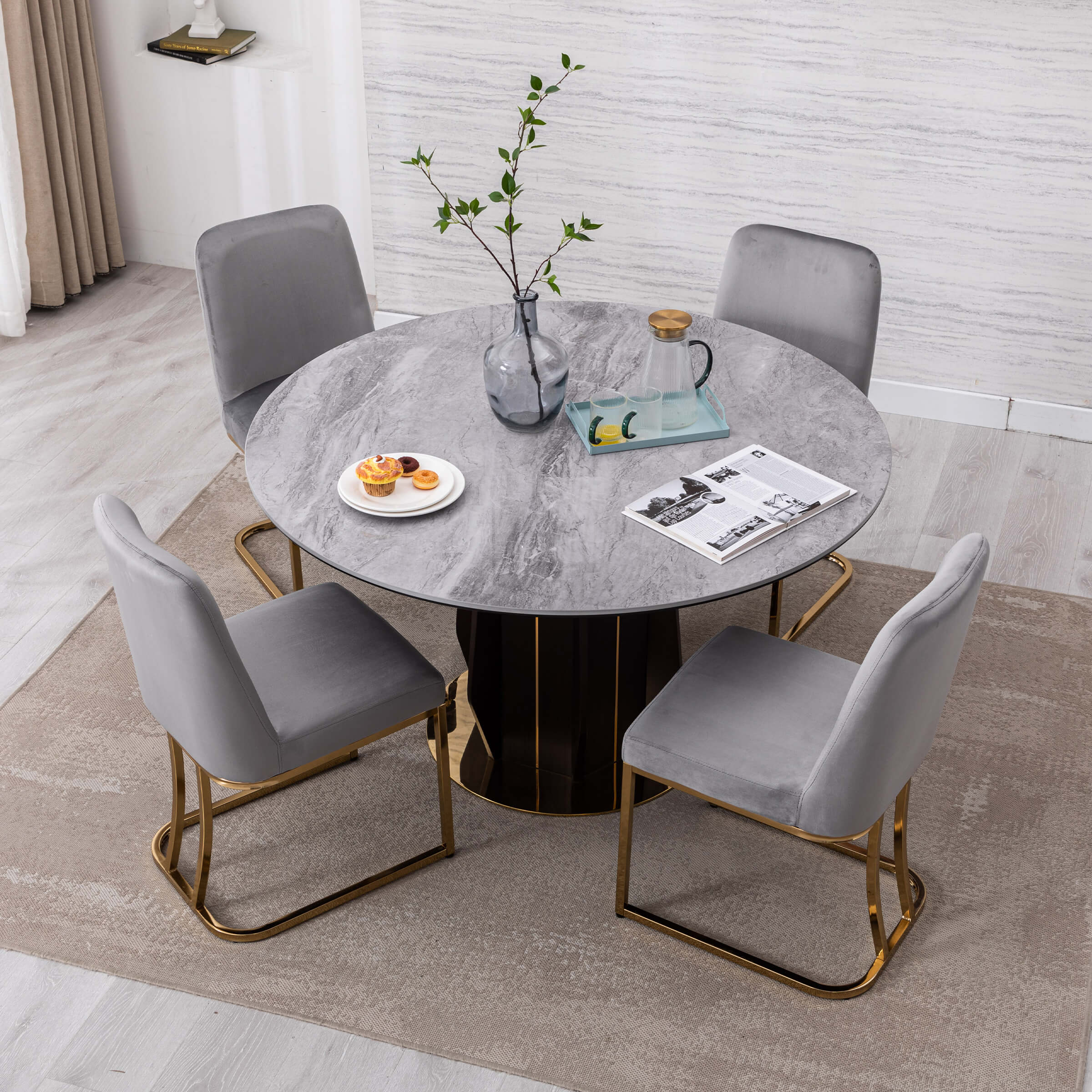 ZH4YOU Metal Legs Dining Chairs Set of 2 - 8673DC