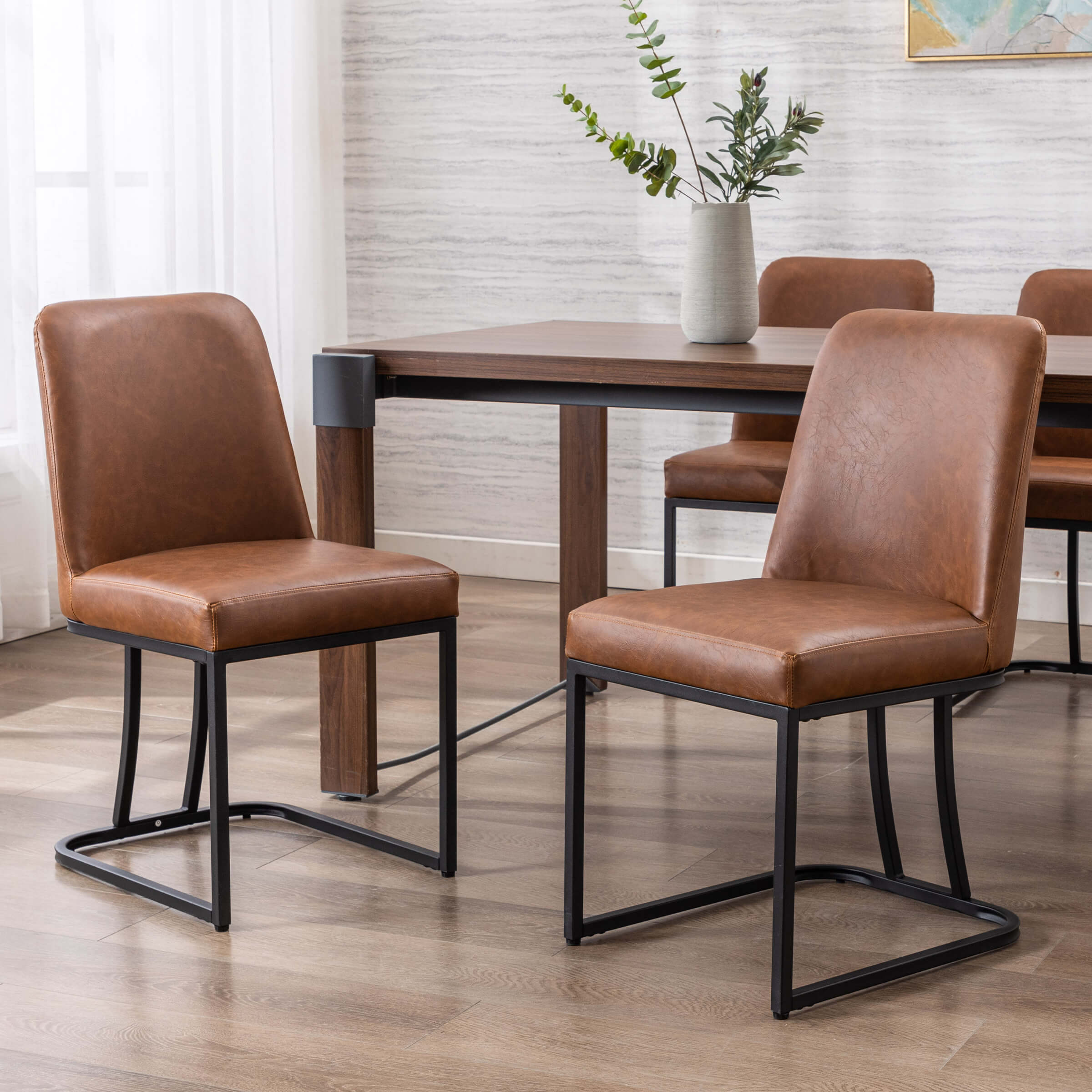 ZH4YOU Metal Legs Dining Chairs Set of 2 - 8673DC