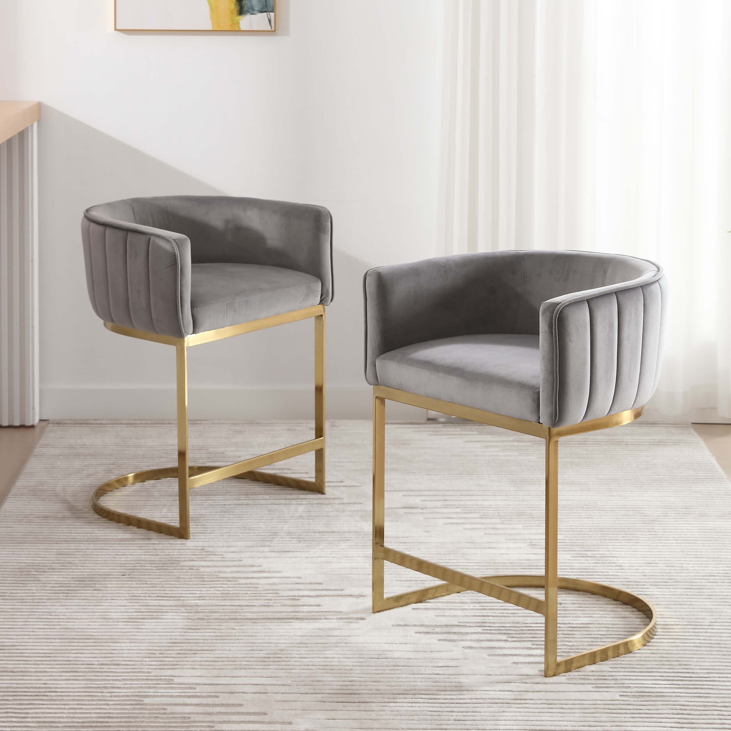 ZH4YOU Modern Counter Height Bar Stools 1 PCS - 6067CS