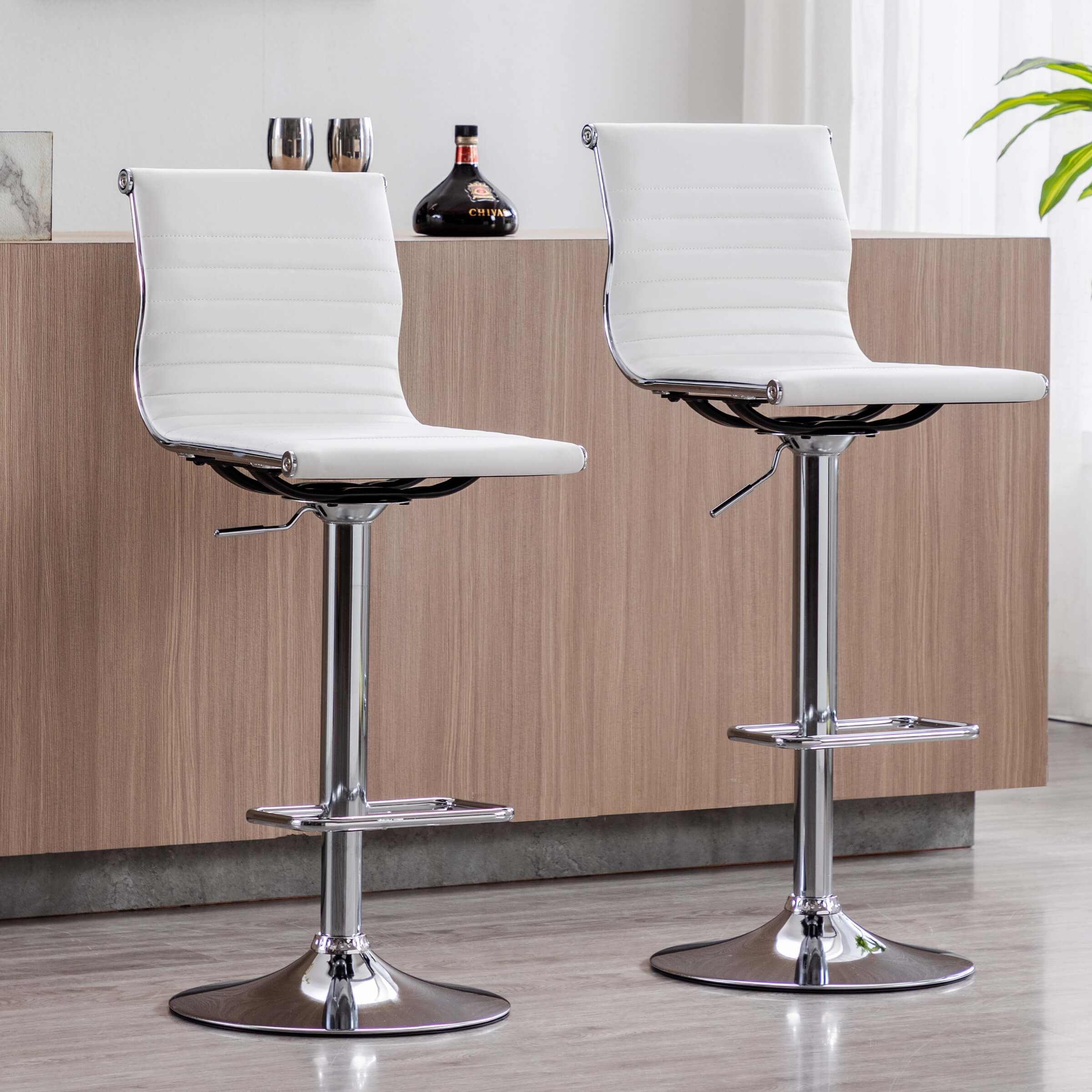 ZH4YOU Swivel Adjustable Height Bar Stools Set of 2 - X417AB