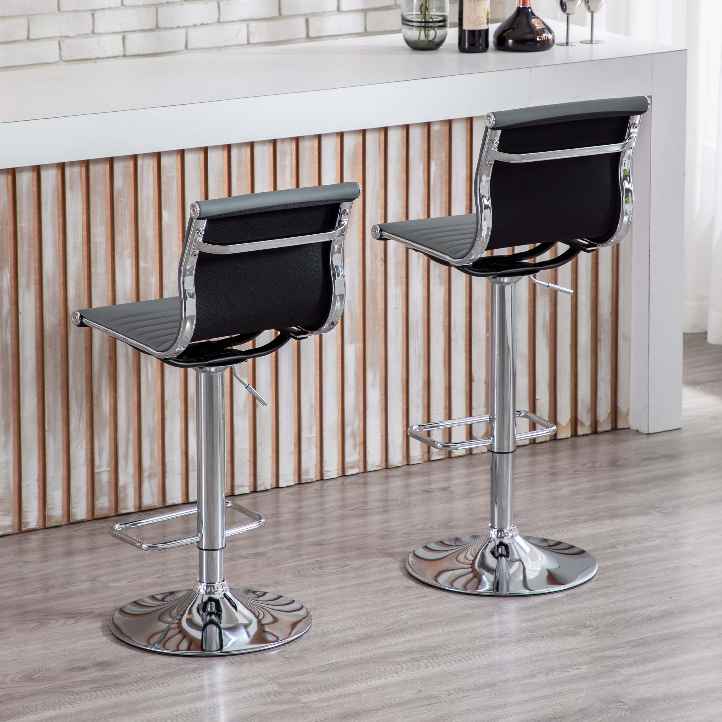 ZH4YOU Swivel Adjustable Height Bar Stools Set of 2 - X417AB