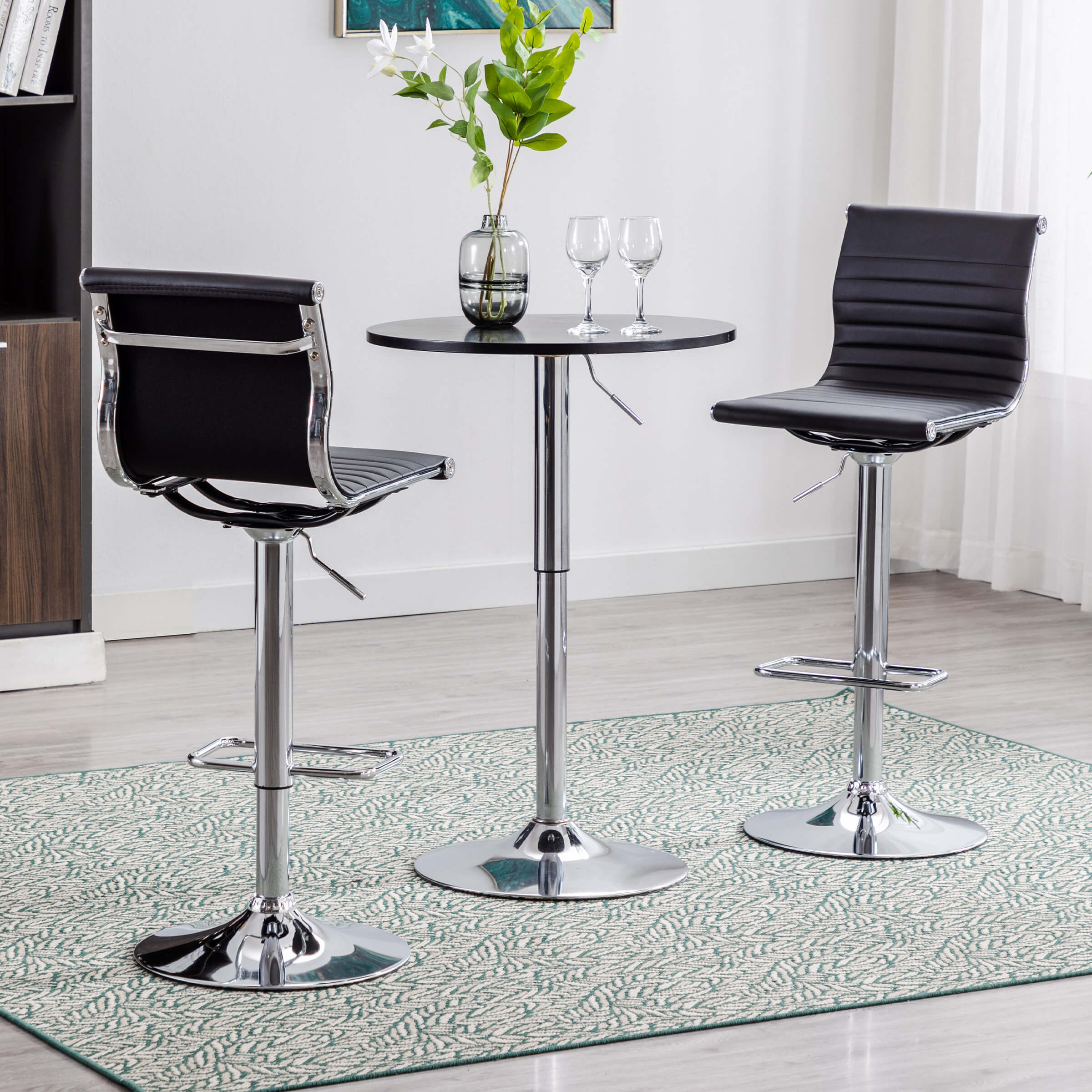 ZH4YOU Swivel Adjustable Height Bar Stools Set of 2 - X417AB