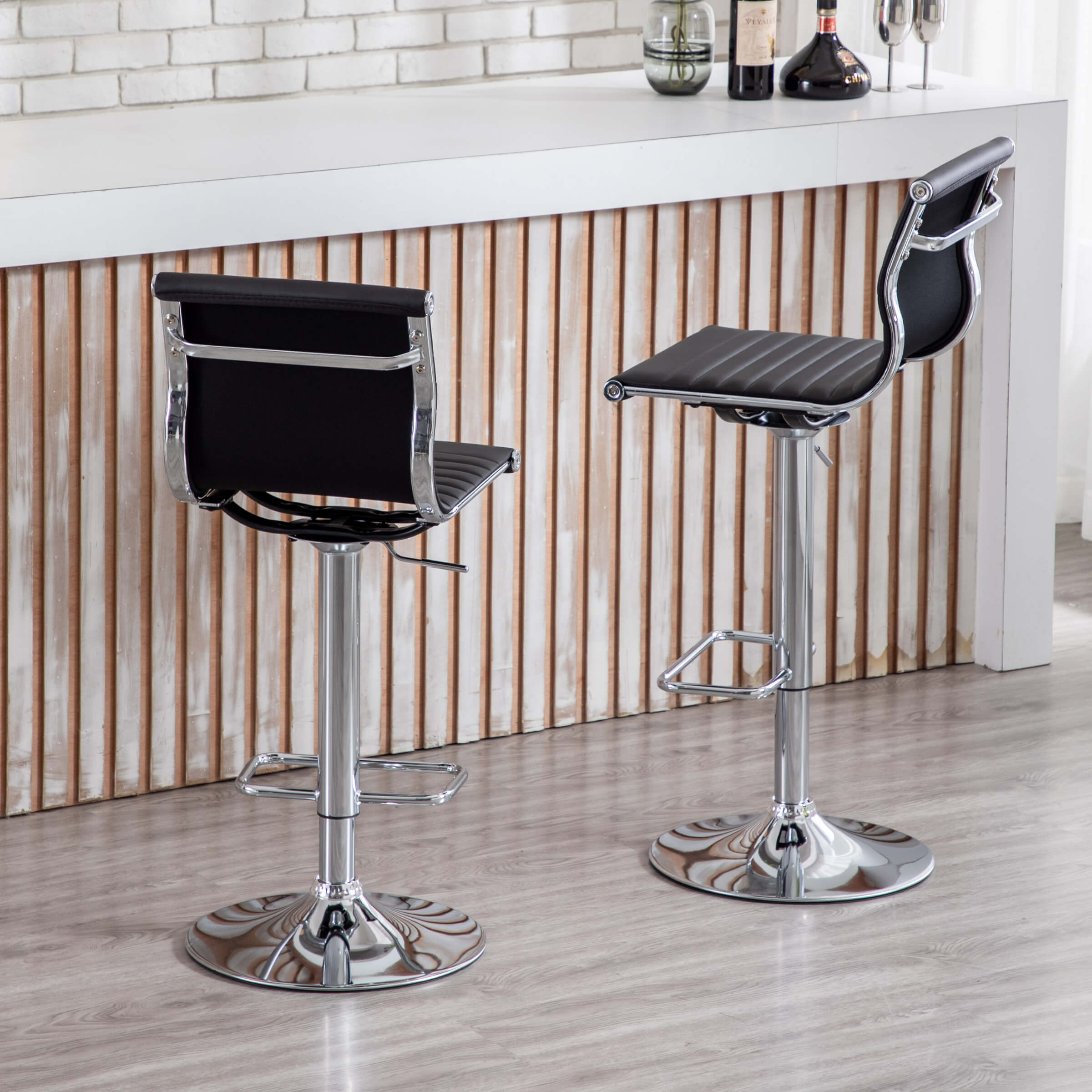 ZH4YOU Swivel Adjustable Height Bar Stools Set of 2 - X417AB