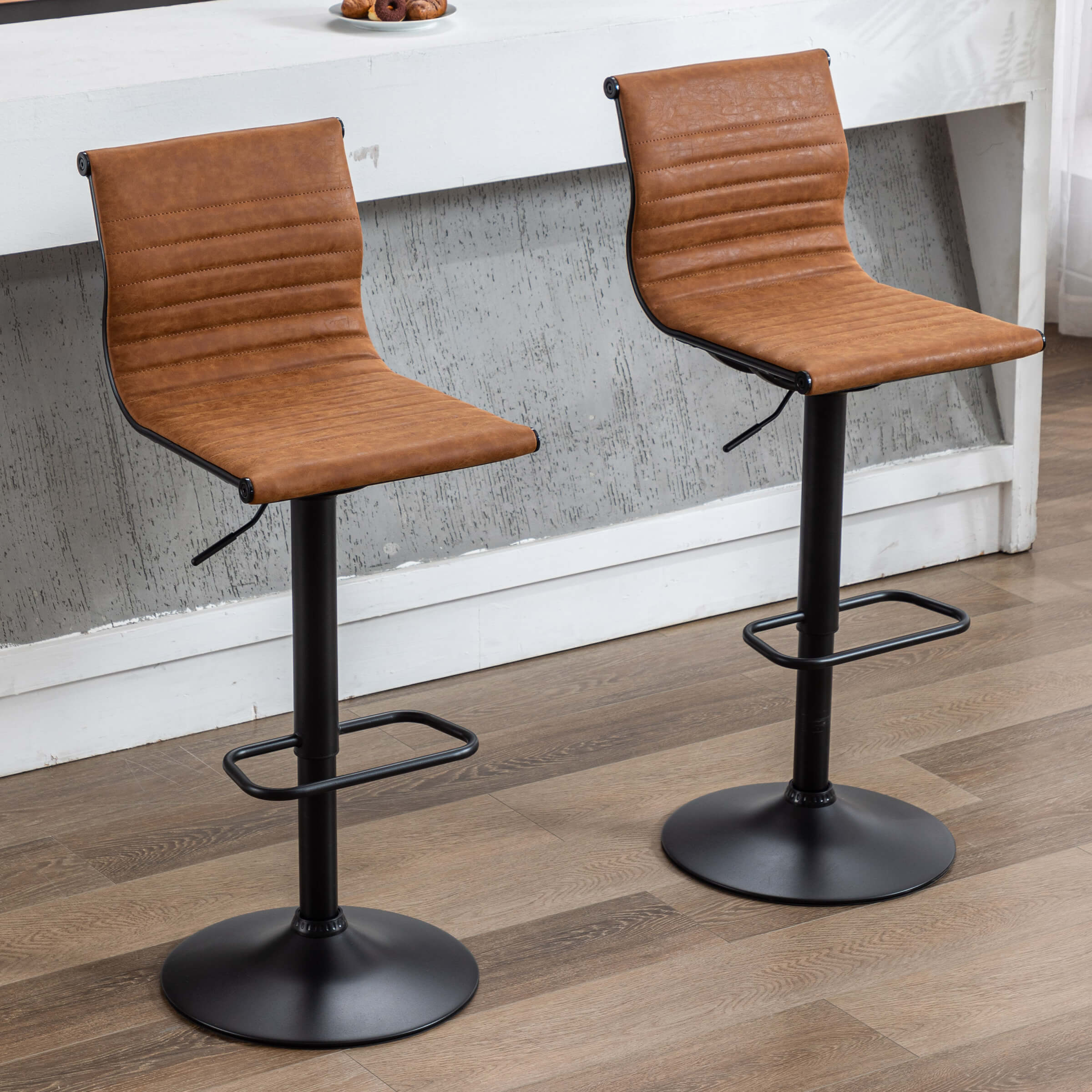 ZH4YOU Swivel Adjustable Height Bar Stools Set of 2 - X417AB