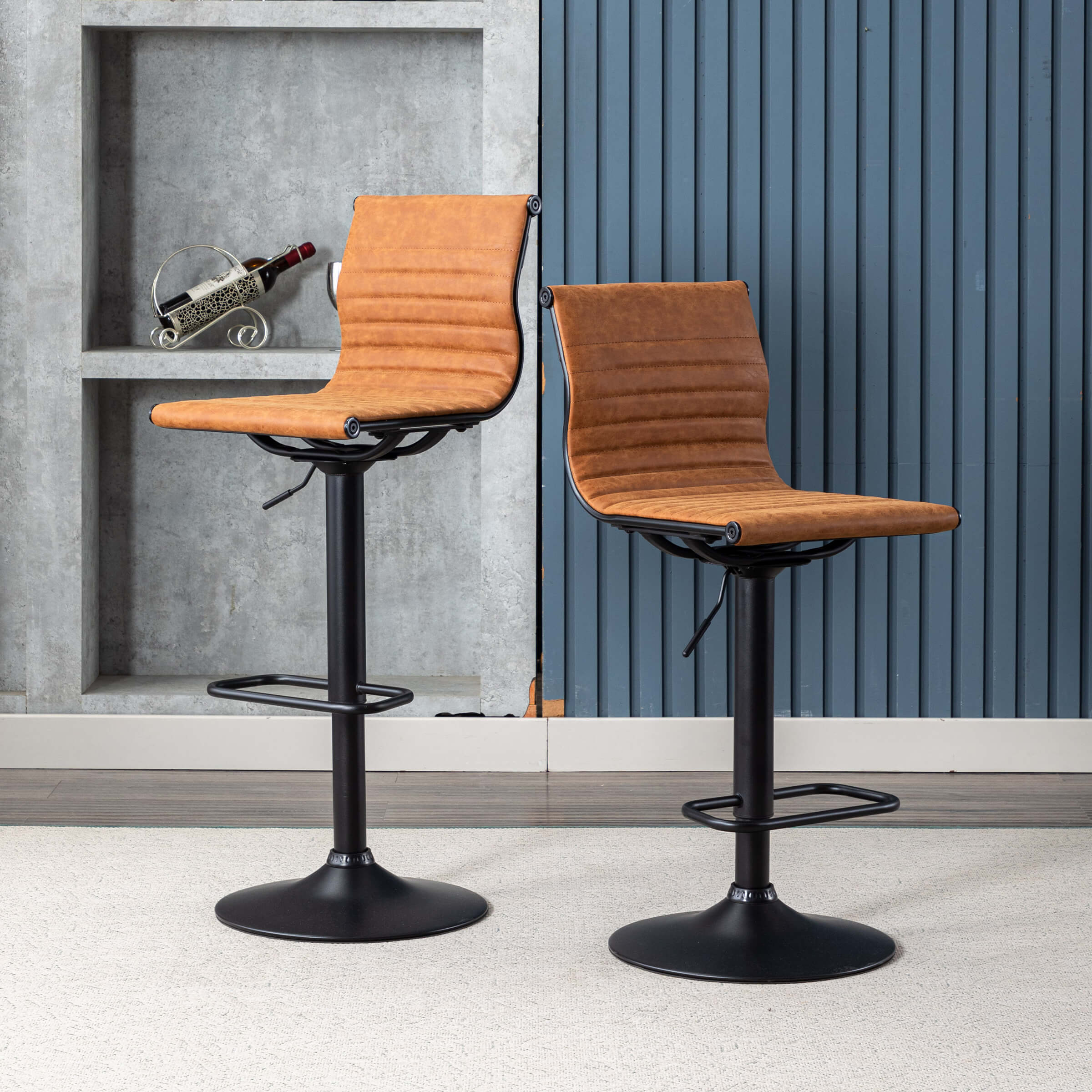 ZH4YOU Swivel Adjustable Height Bar Stools Set of 2 - X417AB