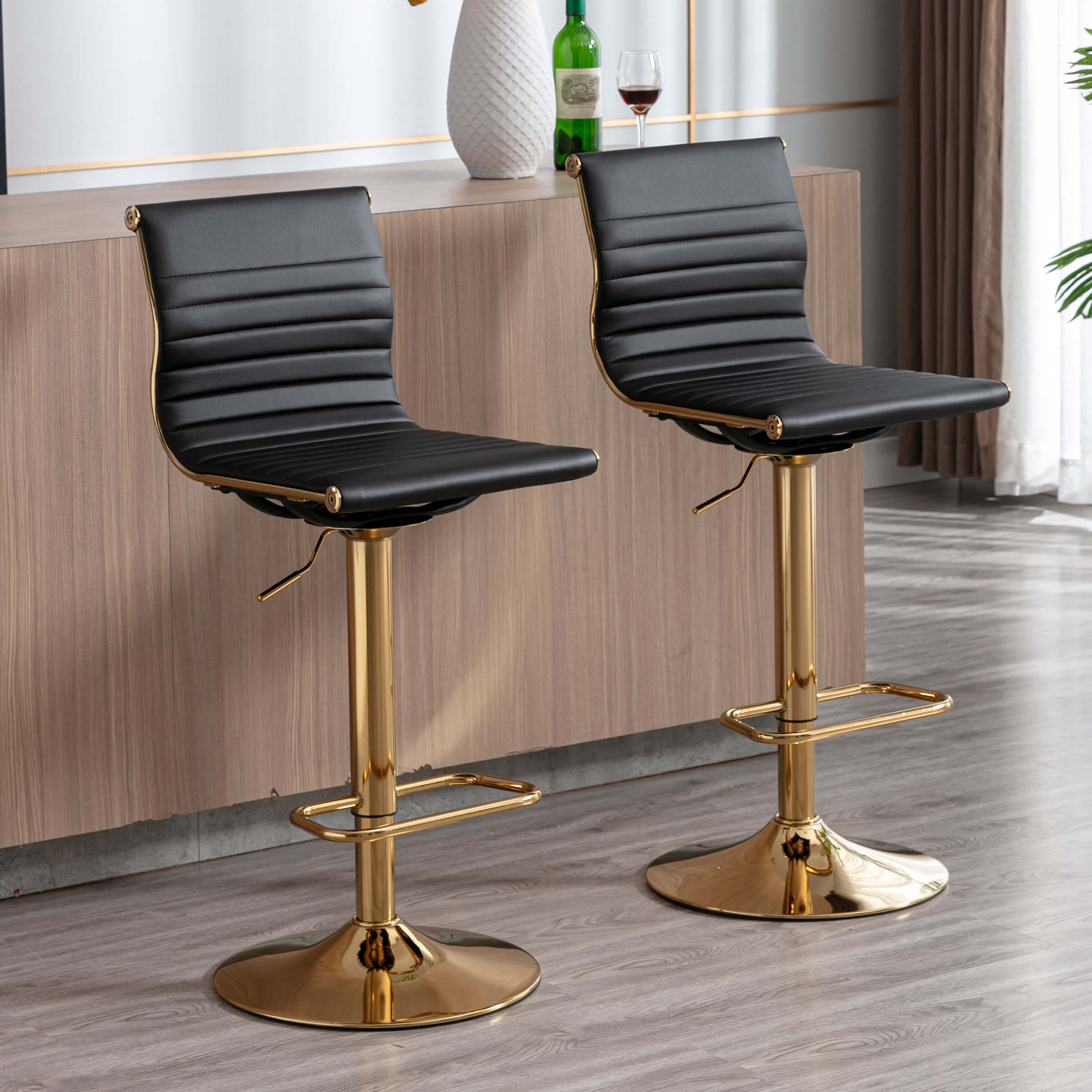 ZH4YOU Swivel Adjustable Height Bar Stools Set of 2 - X417AB